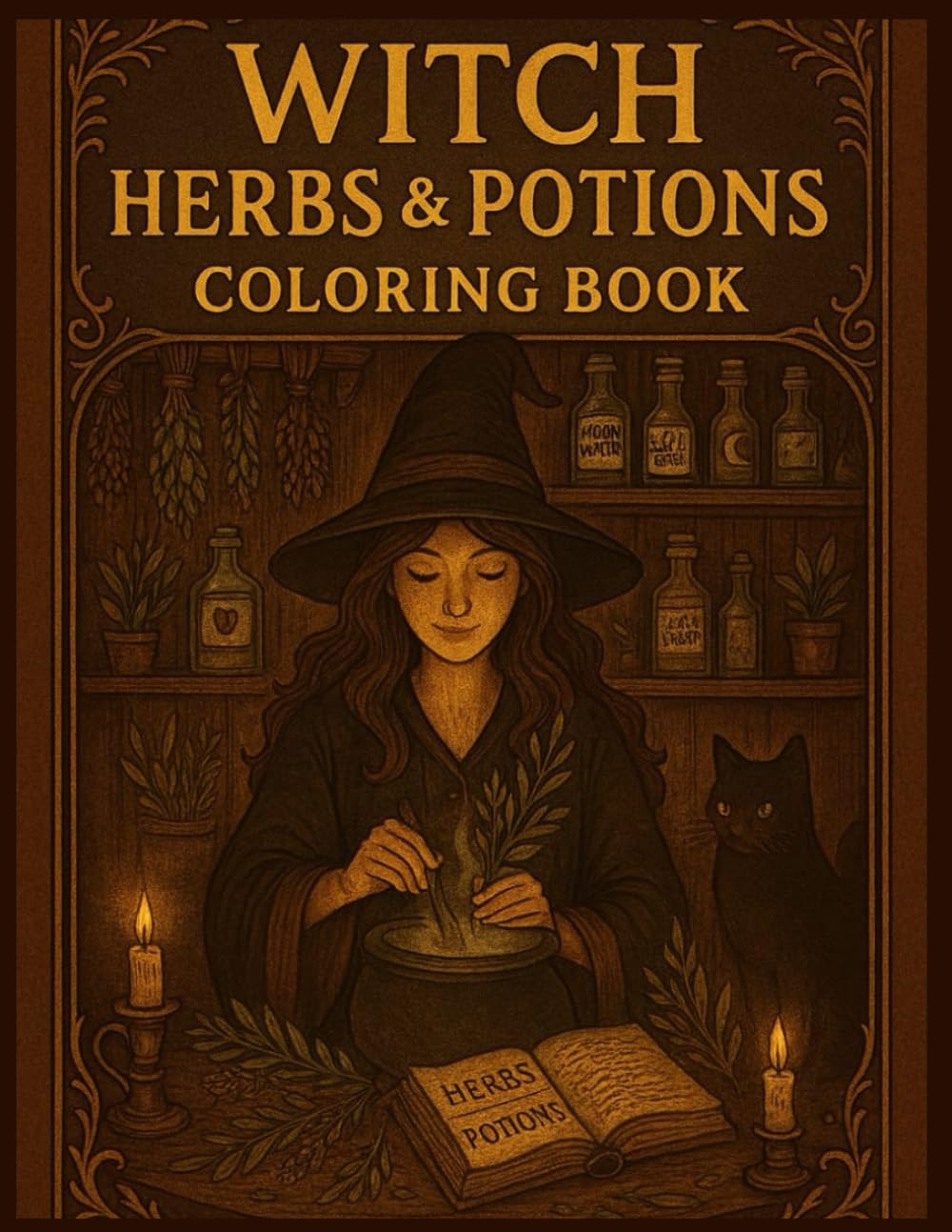 Witch Herbs & Potions Coloring Book: A Magical Coloring Journey of Herbs, Potions, Spells & Botanical Witchcraft