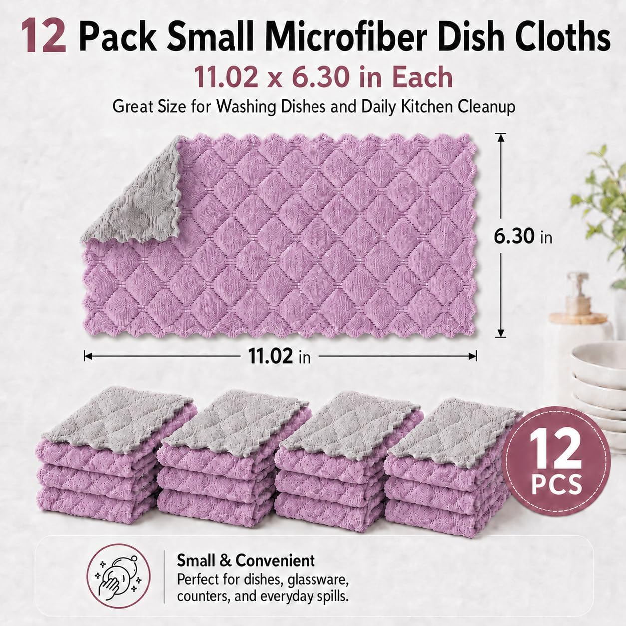 kimteny 12 Pack Dish Cloths for Washing Dishes image 2
