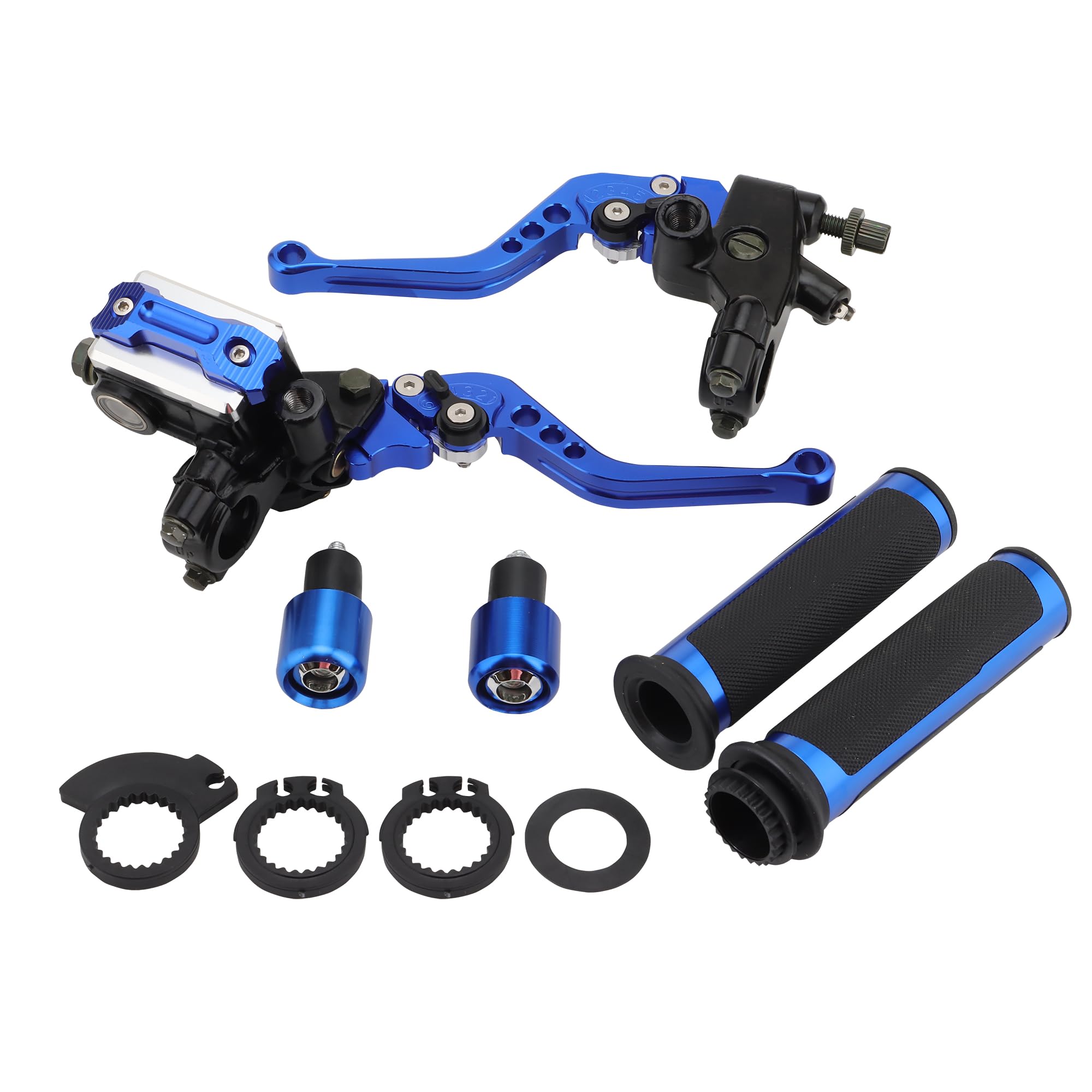 WOOSTAR 22mm Standard 7/8" Regolabile Frizione Leva Pompa Freno Frizione Set con Ruotare la Manopola Dell'acceleratore Sostituzione per Majesty T3 T5 T7 Moto Dirt Pit Bike Scooter ATV Blu