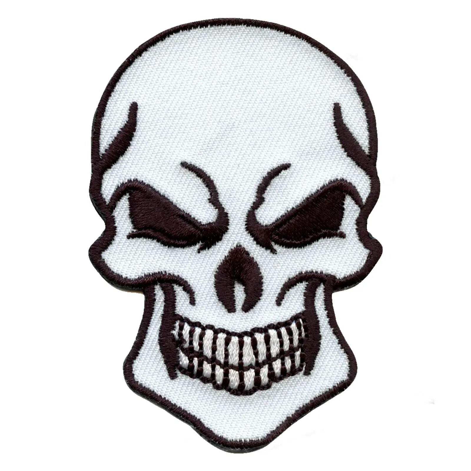 Angry Skull Patch Death Face Embroidered Iron On