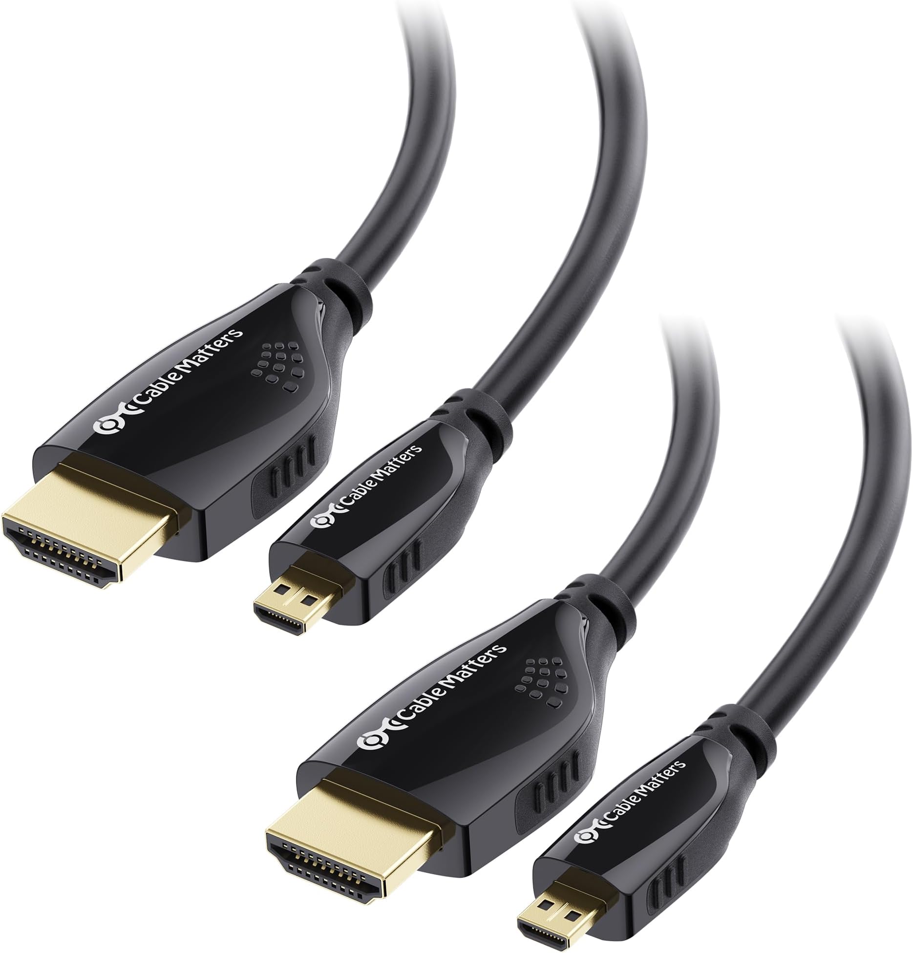 Cable Matters 2-Pack High Speed HDMI to Micro HDMI Cable (Micro HDMI to HDMI) 4K Resolution Ready - 6 Feet