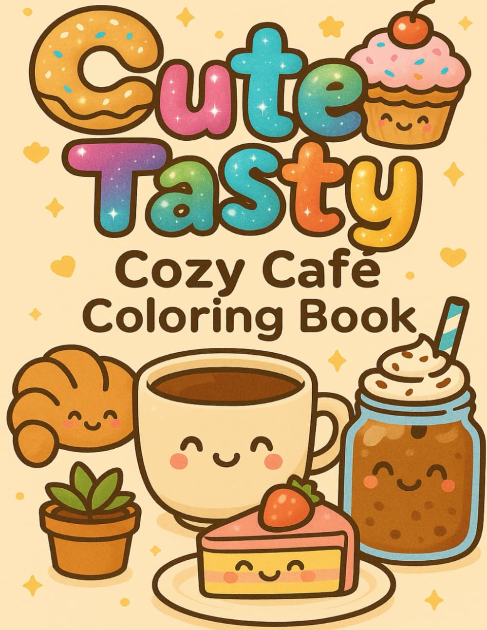 Cute & Tasty: Cozy Cafe' Coloring Book
