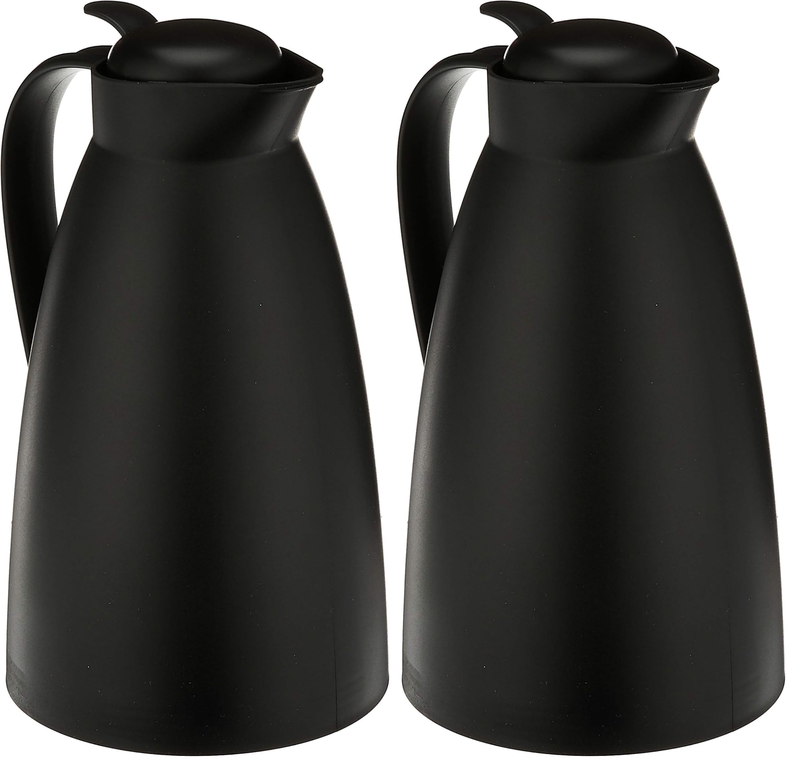 Glass Vacuum Frosted Plastic Carafe by Alfi – 33.8 Ounces (Pack of 2), 1 liters, Plastic, Black, Model THRAG2800BK2
