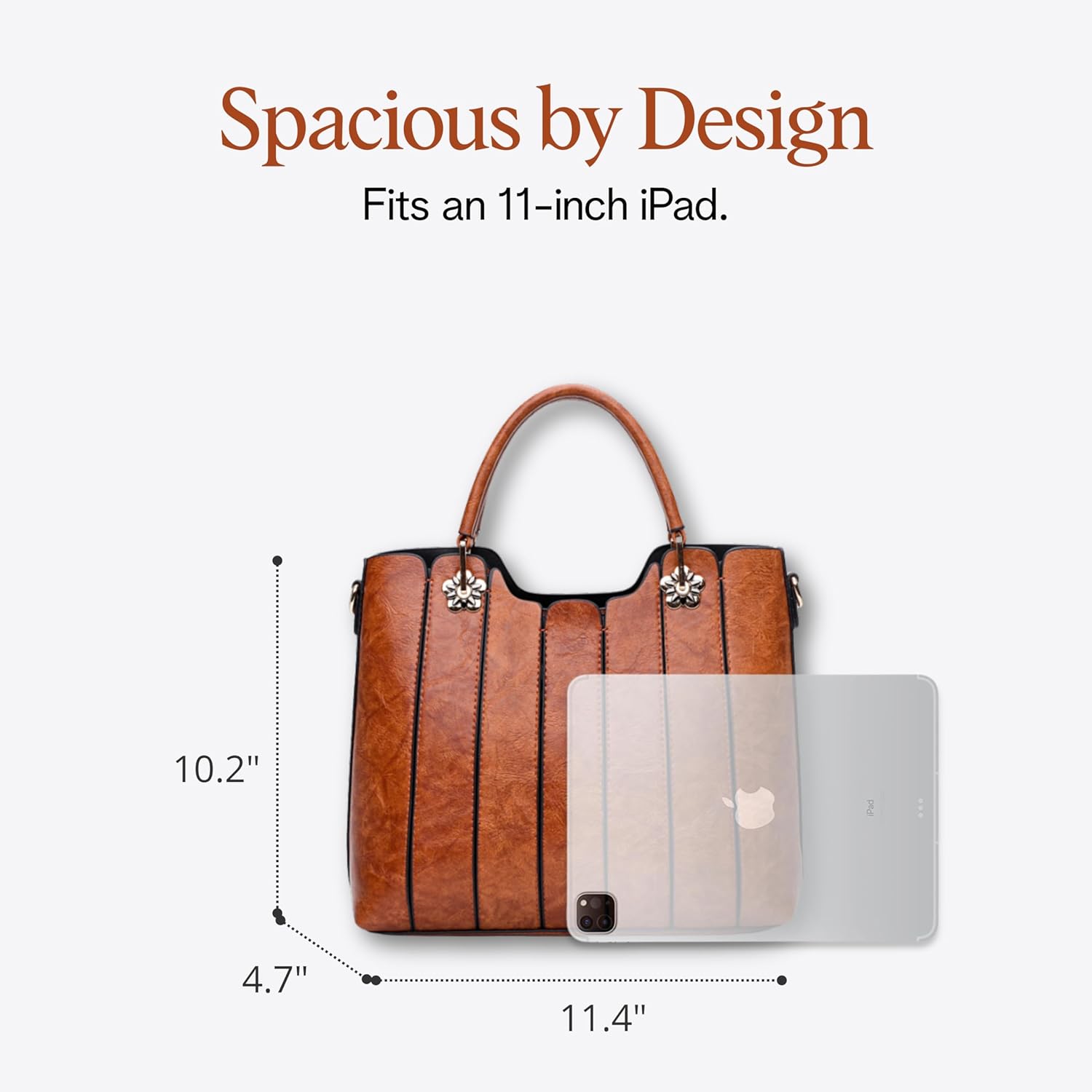 rofozzi Vegan Leather Purses for Women, Faux Leather Handbags for Women, Top Handle Bag, Leather Satchel Purse - Image 5