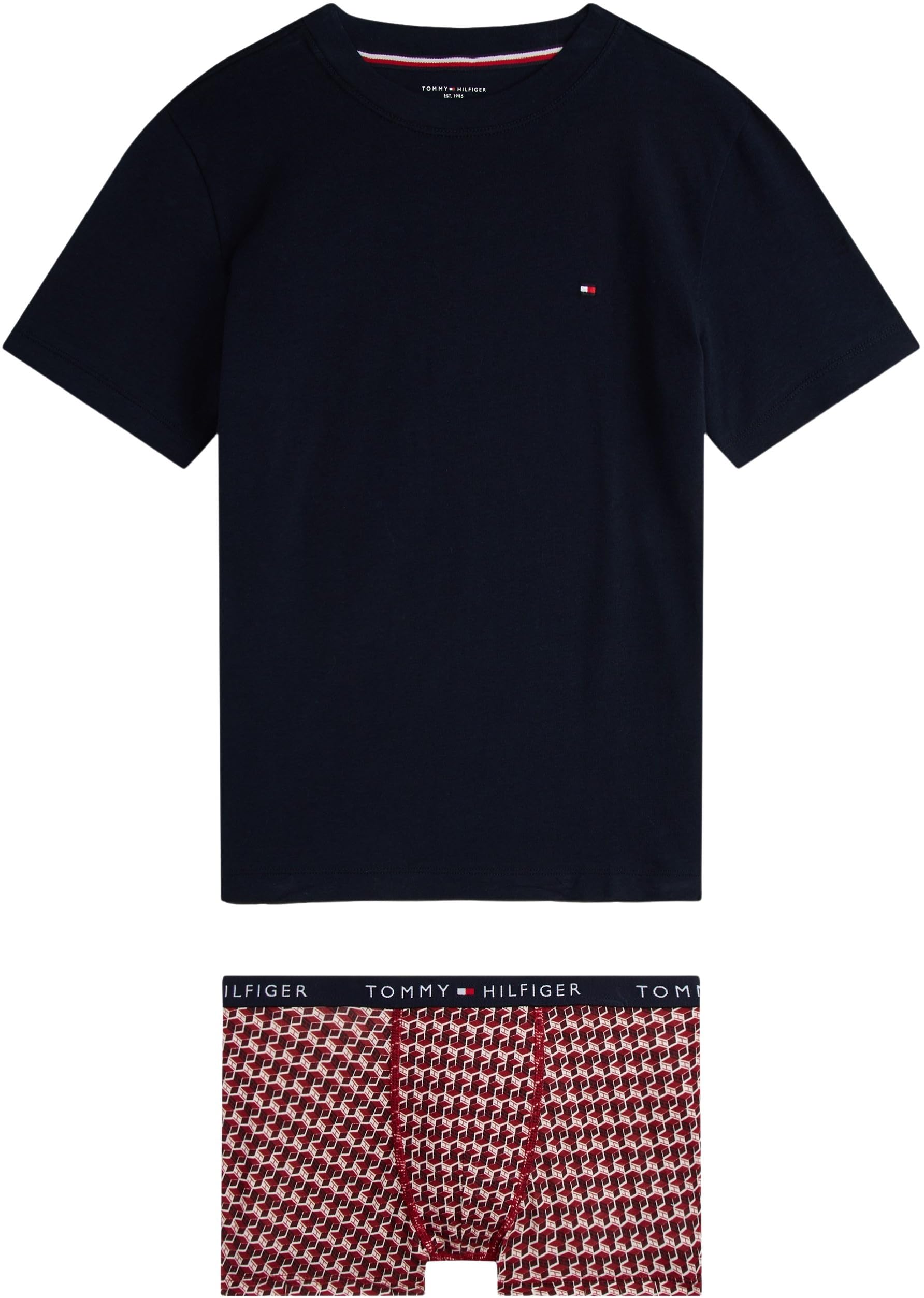 Tommy Hilfiger Jungen Geschenk-Set Boxed T-Shirt Kurzarm & Boxershorts Trunk