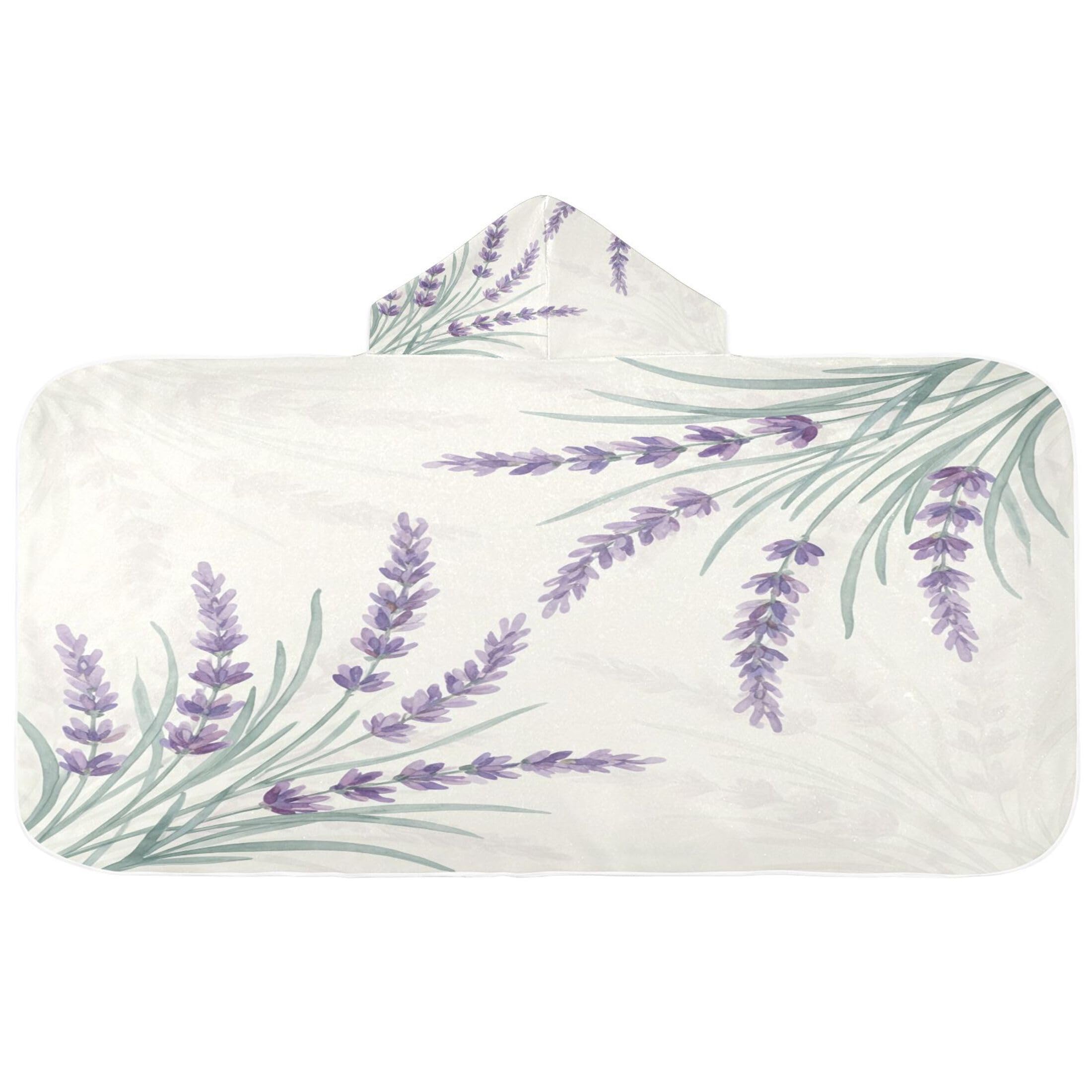 Fuauuyl Lavender Hooded Baby Bath Towel Soft & Breathable Towel for Newborns Infants Toddlers, Nursery Essential