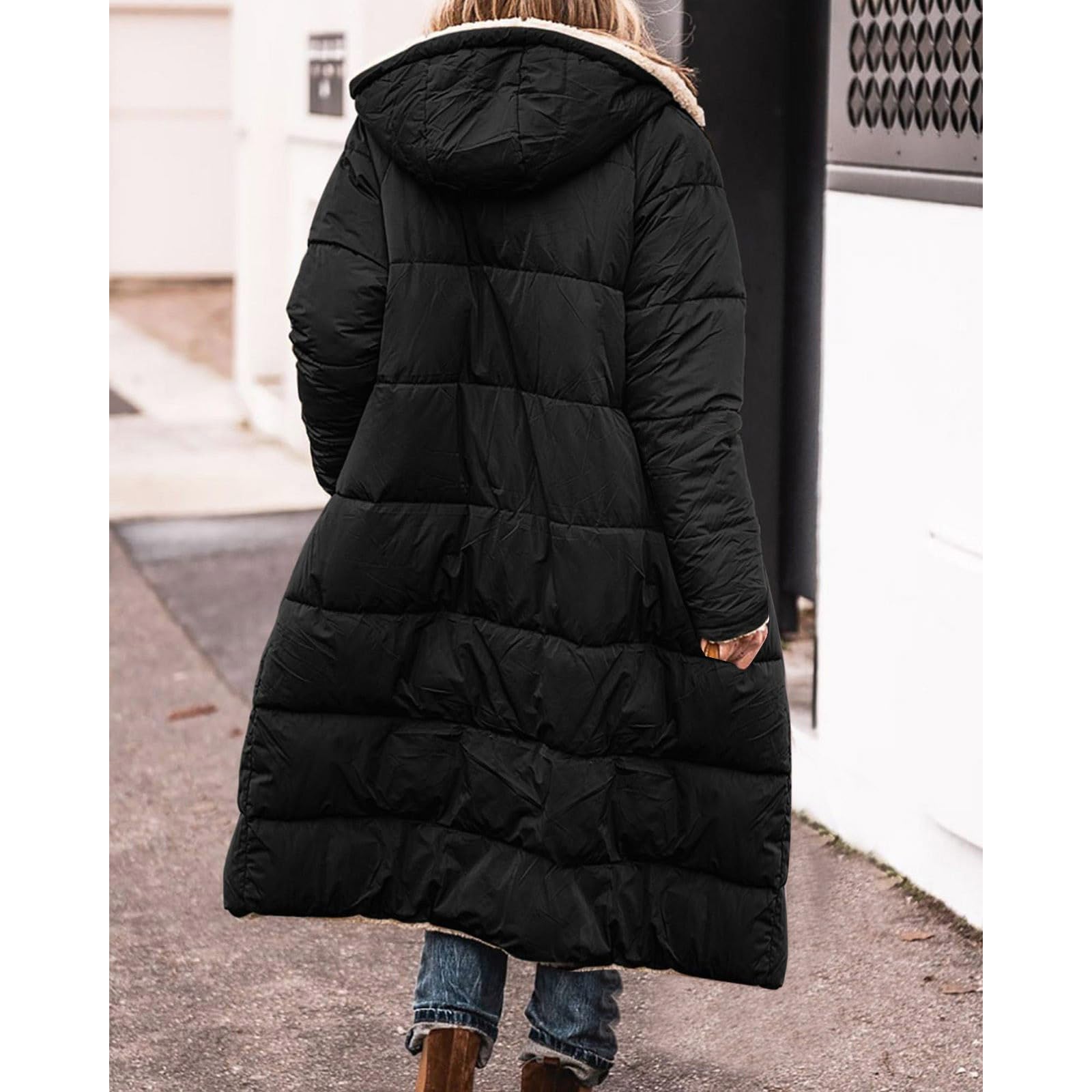 Chaqueta de plumón con capucha de manga larga de doble abrigo de invierno cálido de para mujer Abrigo Mujer Plumas Ligera Chaqueta Mujer