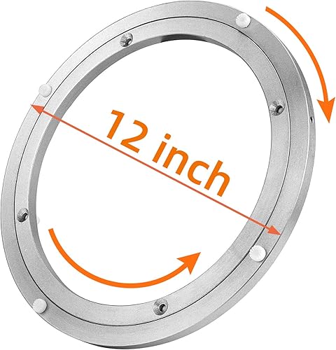 Rodamiento giratorio de aluminio de 12 pulgadas, base giratoria redonda para mesa giratoria de cocina y comedor (capacidad de carga 132-176 libras)