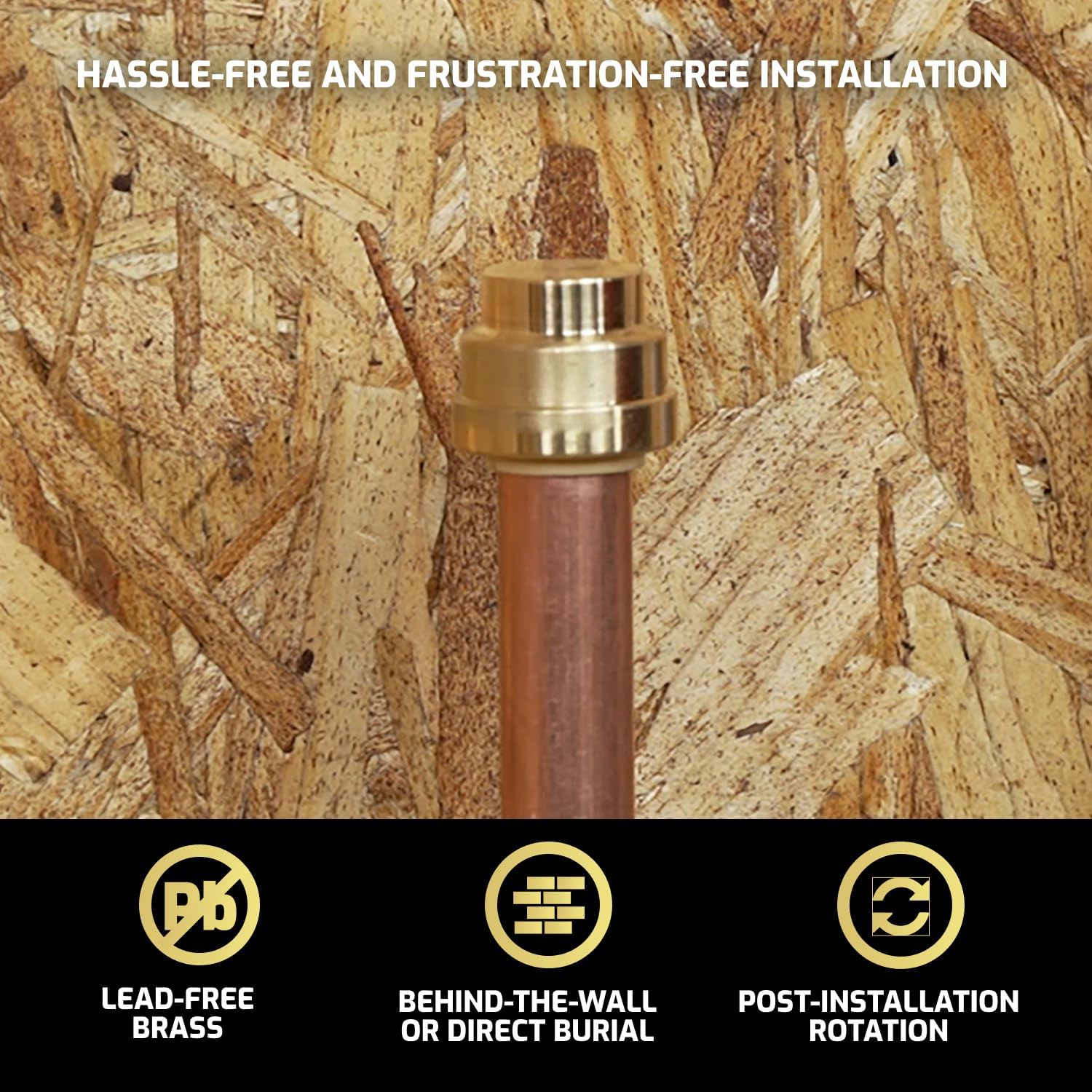 QuickFitting 3/4” Push to Connect End Stop, Brass Pipe Cap Plumbing Fitting, ASSE 1061 NSF 61/372 IAPMO Listed, for PEX, Copper, and CPVC, Pack of 4