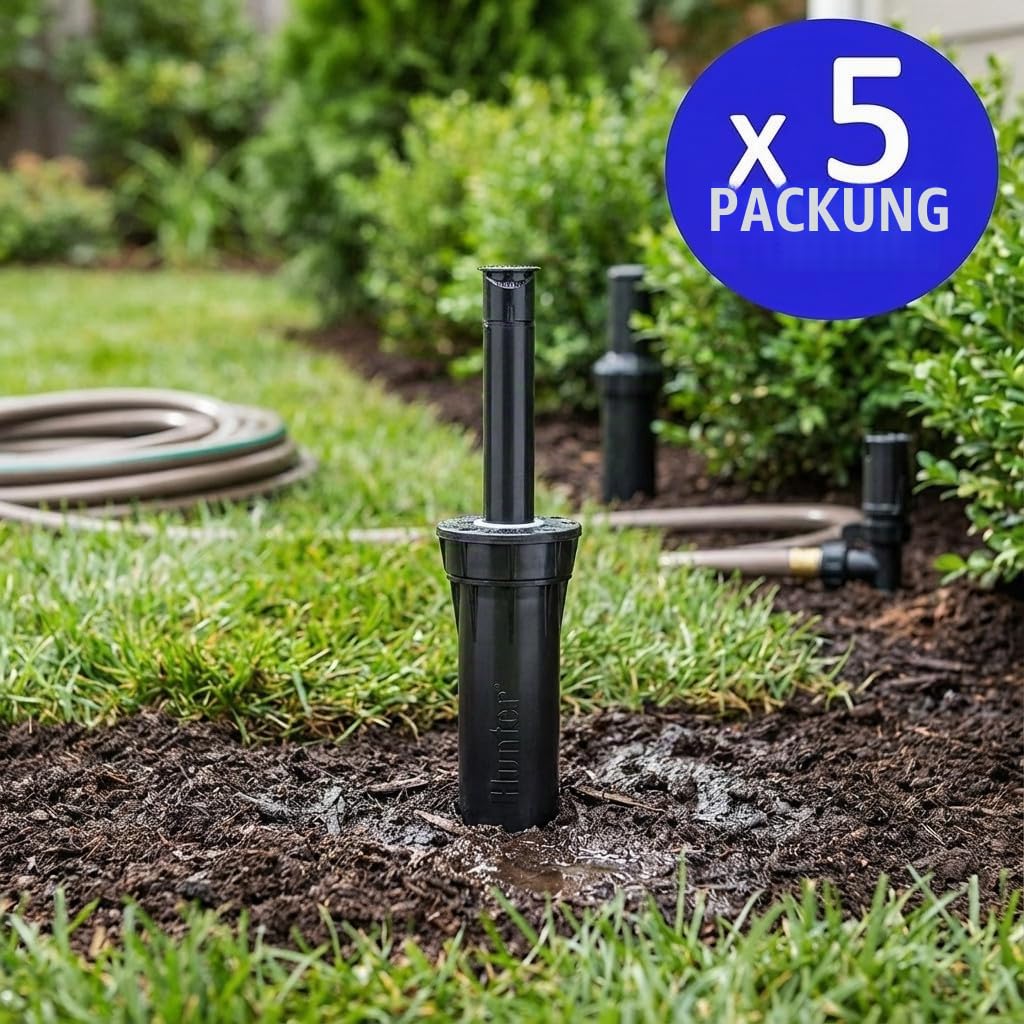 5 stück Hunter Pro Spray-04 Gartenbewässerungsverteiler, Höhe 10 cm, ohne Bewässerungsdüse, Schwarz