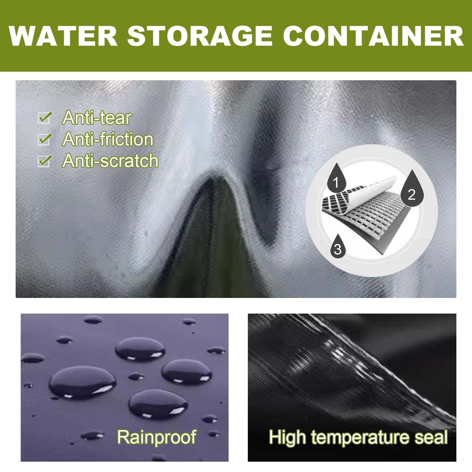 Tanica Acqua Campeggio con Maniglia in Metallo, Serbatoio Flessibile, Tanica Pieghevole, Serbatoio Acqua Barca for Camper, Irrigazione Agricola(400L/105Gal)