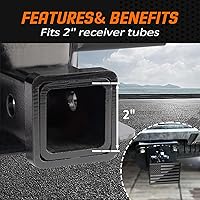 Vista 2 de METOWARE Cubiertas de enganche de remolque, cubierta de enganche de metal pesado con bandera estadounidense para receptores de 2 pulgadas, cubiertas