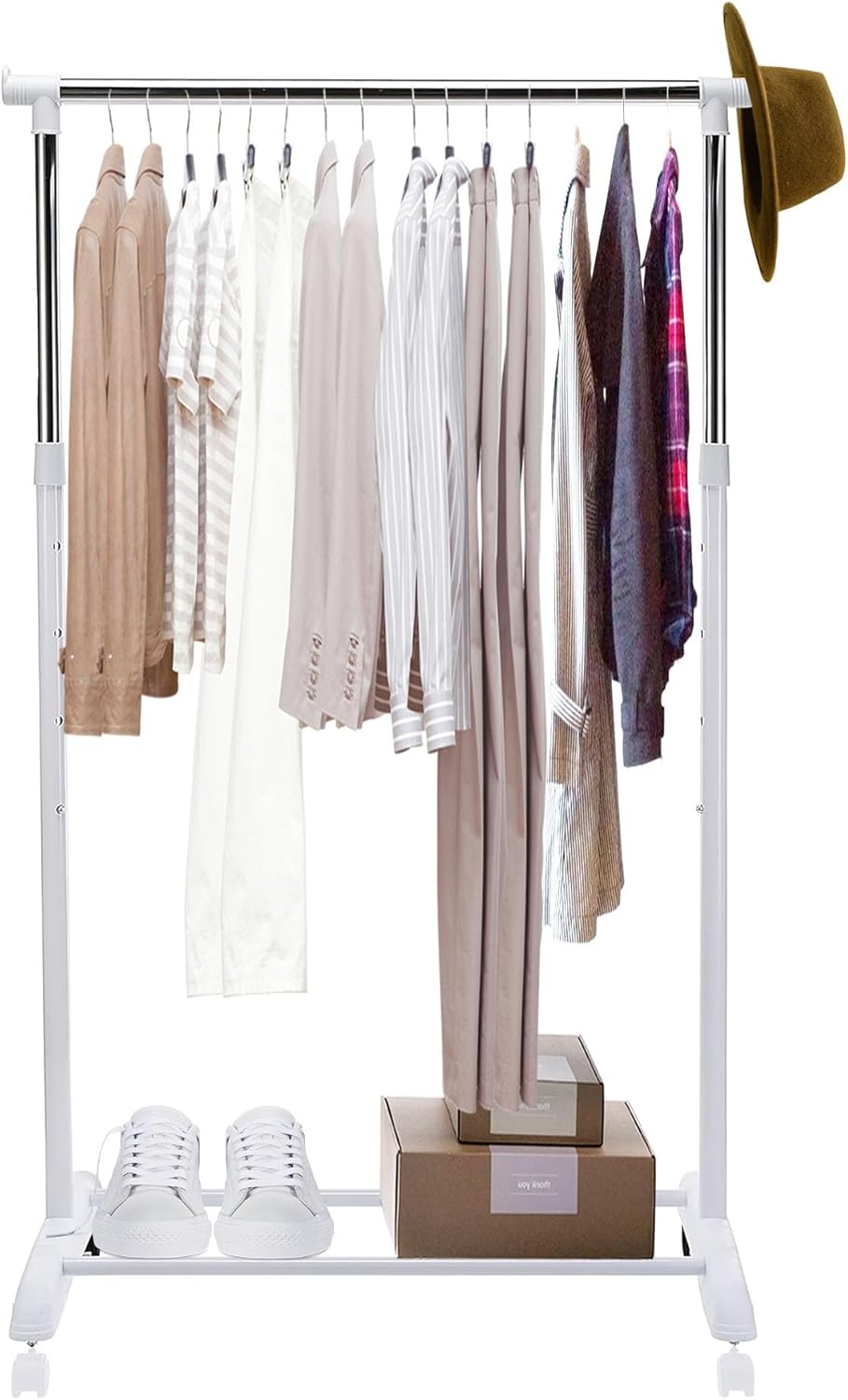 rightclick Adjustable Clothes Rail Free Standing Garment Hanging Rail