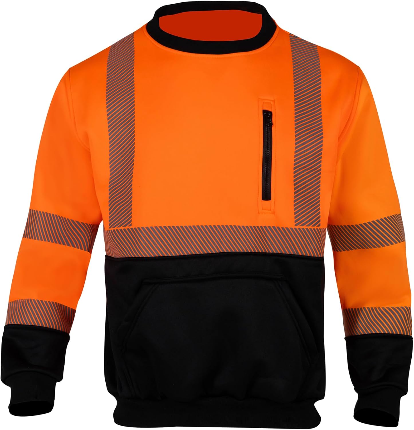 VENDACE Hi Vis Safety Sweatshirts for Men Reflective ANSI Class 3 High Visibility Construction Work Crew Sweatshirt No Hood - Image 2