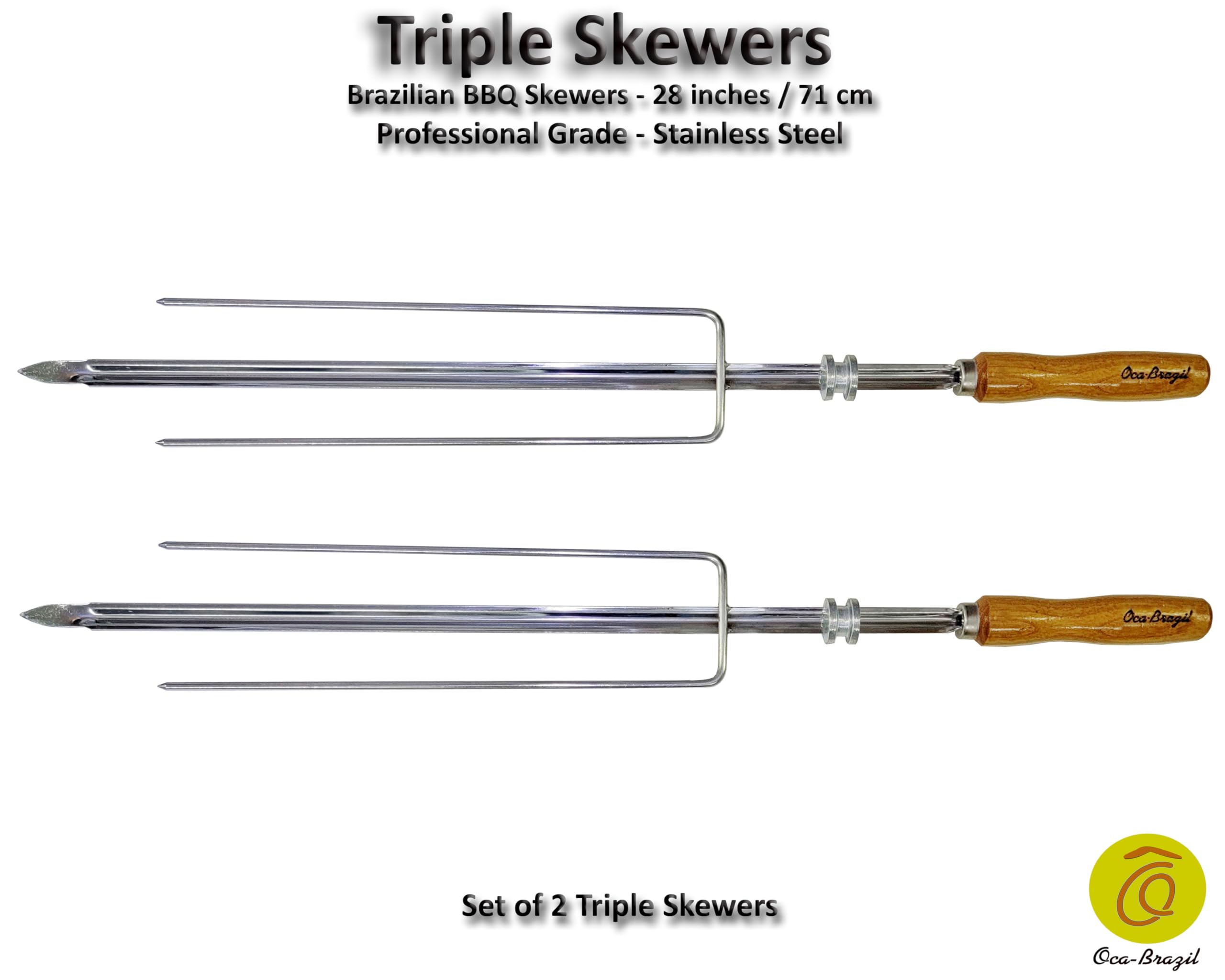Triple Skewer - Set of 2 Brazilian Skewers for BBQ 28