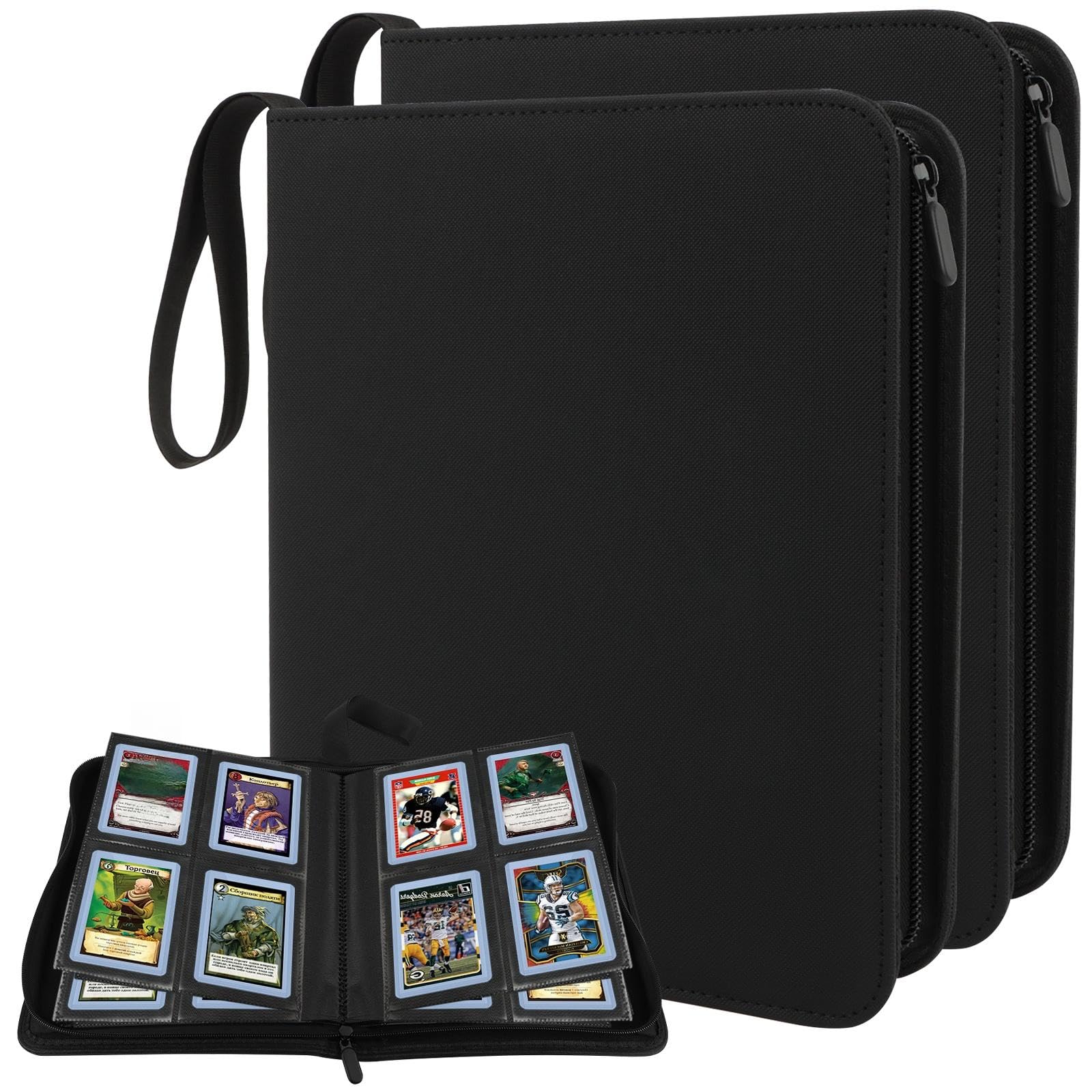 AOBOPLE 2 Pack Toploader Binder 4 Pocket,320 Pockets Top Loader Binder for 3 x 4 Inch Card Waterproof PU Top Loaders Card Binder Fit for MTG TCG Football, Photo Cards Sports Cards — image 1