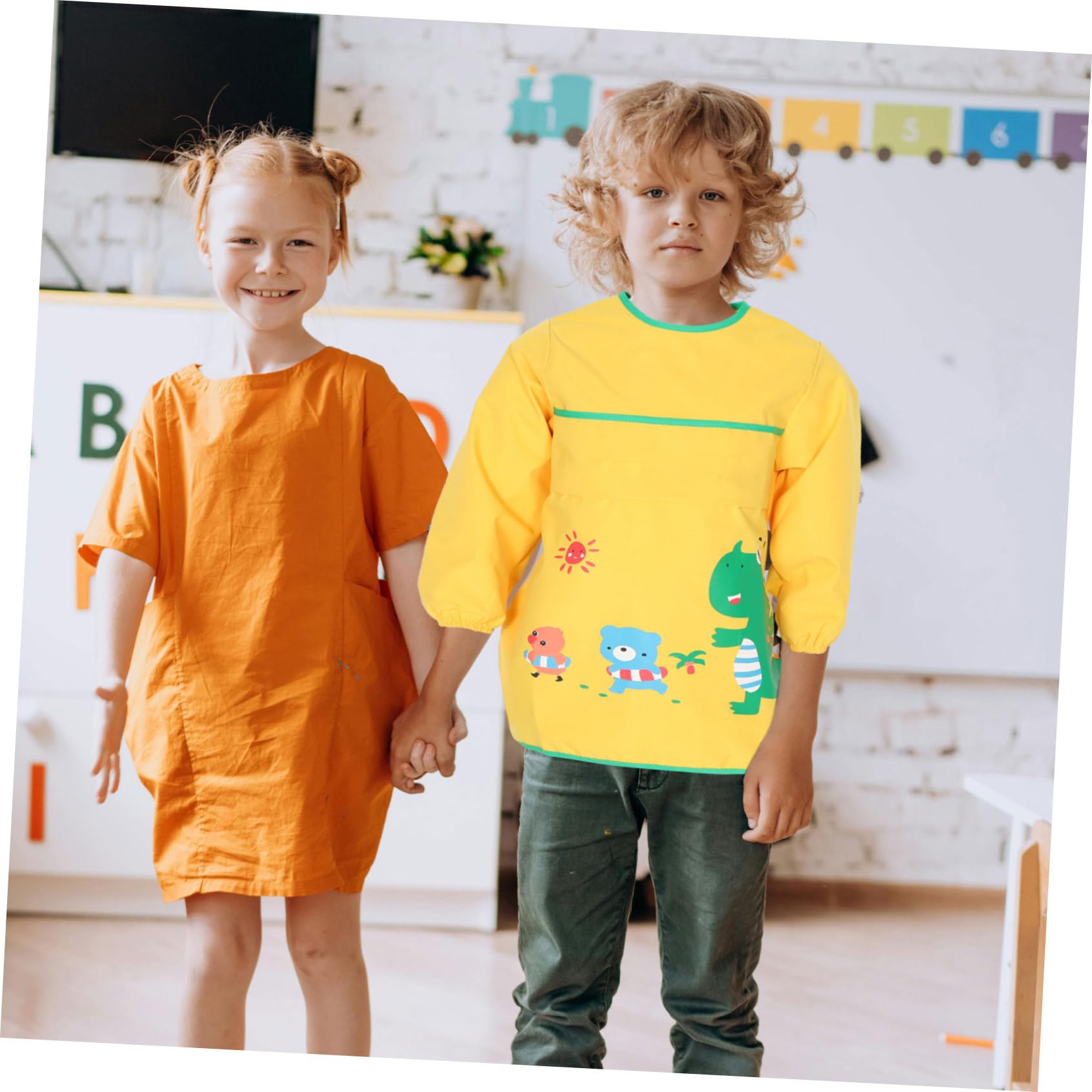 VICASKY 3 Pz Grembiule Per Bambini Grembiuli Per Bambini Pittura Per Bambini Grembiule Da Pittura Impermeabile Bavaglini Per i Più Piccoli Poliestere Bambino Usura Inversa Dipingere