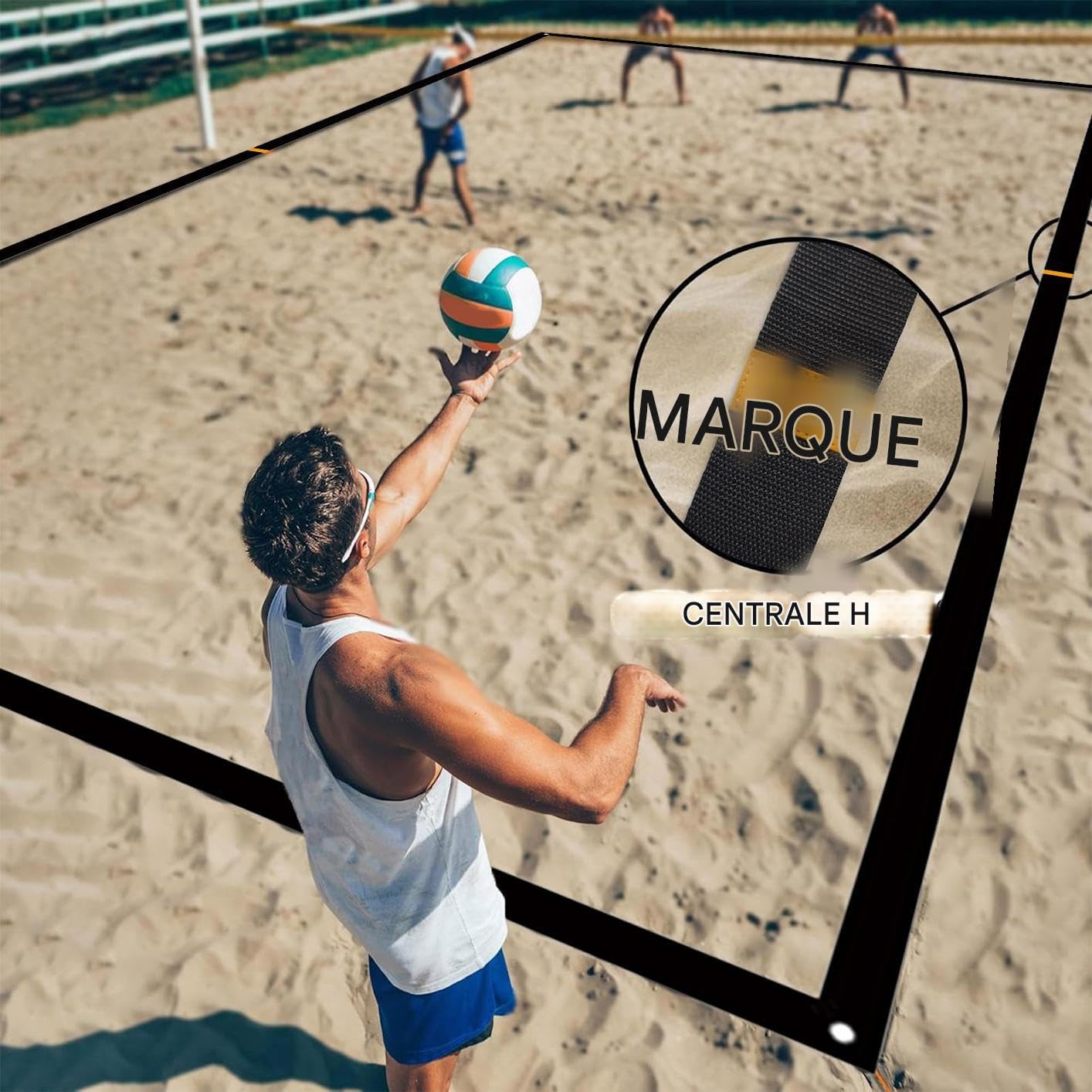Beachvolley-Linien | Verstärkte Abgrenzungen für Sand, tragbare Sportausrüstung, wiederverwendbar, Tenniszubehör für den täglichen Gebrauch