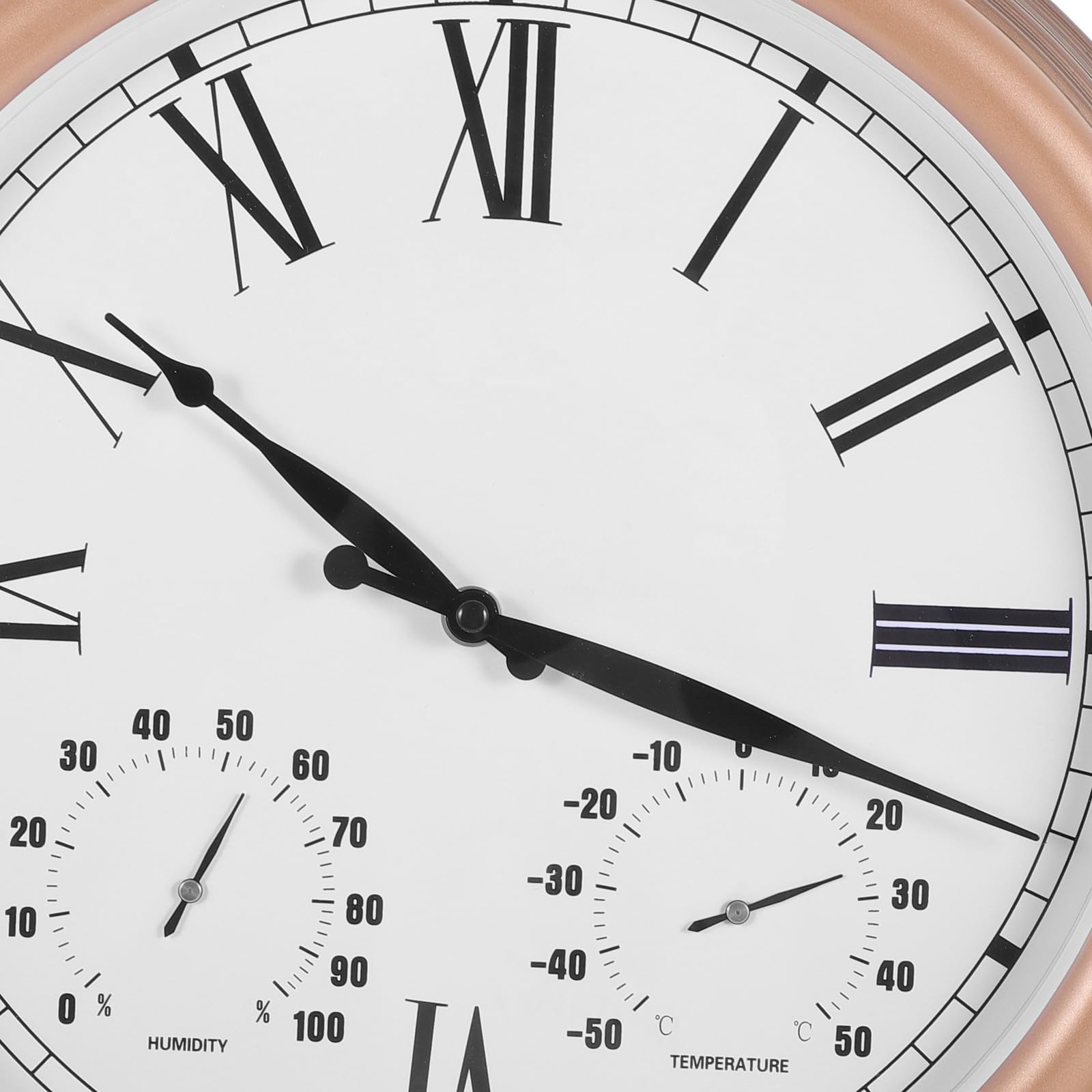 Außenwanduhr Robuste Außenuhr mit Thermometer und Hygrometer aus Kunststoff und Glas mit Sommeratmosphäre Ip44 Zertifiziert für Garten und Terrasse