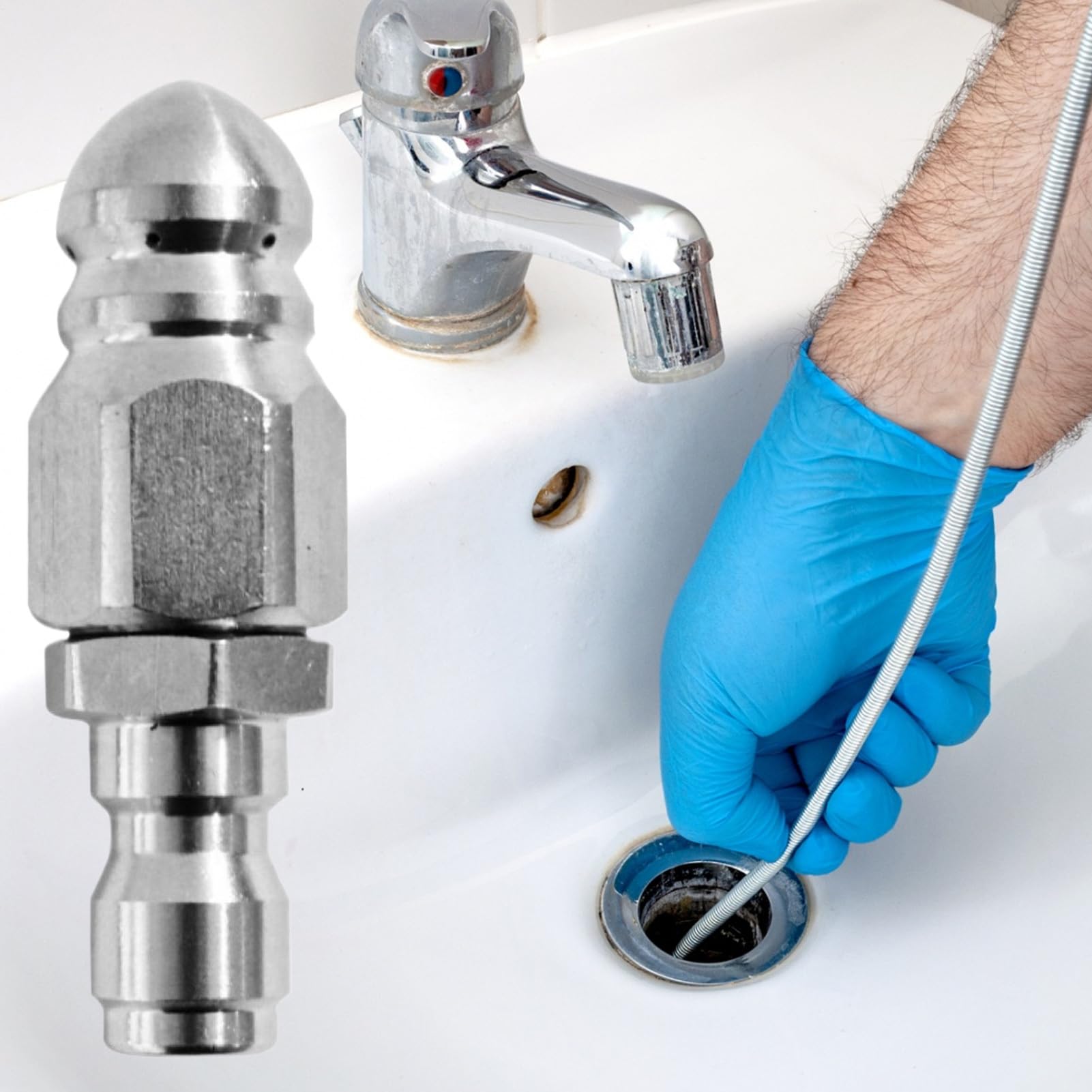 Ugello Per La Pulizia Degli Scarichi, Ugello Per Getto Fognario Da 56mm, UgelloPer Pulizia Fogne, Ugelo Disostruente, Accessorio Potente PerPulizia Tubazioni E Liquami