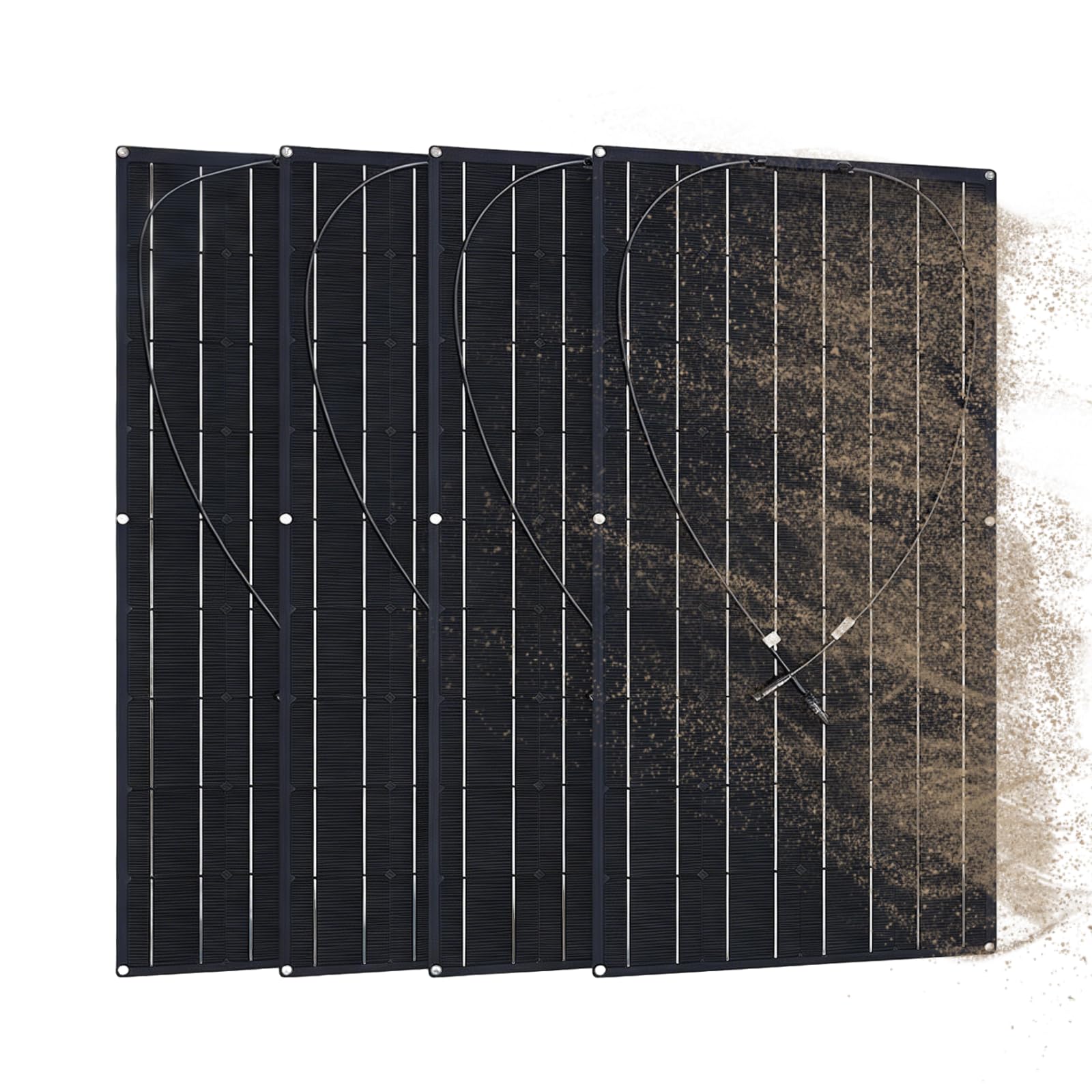 Panel Solar de 2000 W, Panel Solar Flexible, Paquete de 4 Piezas, Panel Solar de silicio monocristalino de 500 W, Adecuado para tejados, autocaravanas, Barcos, etc.
