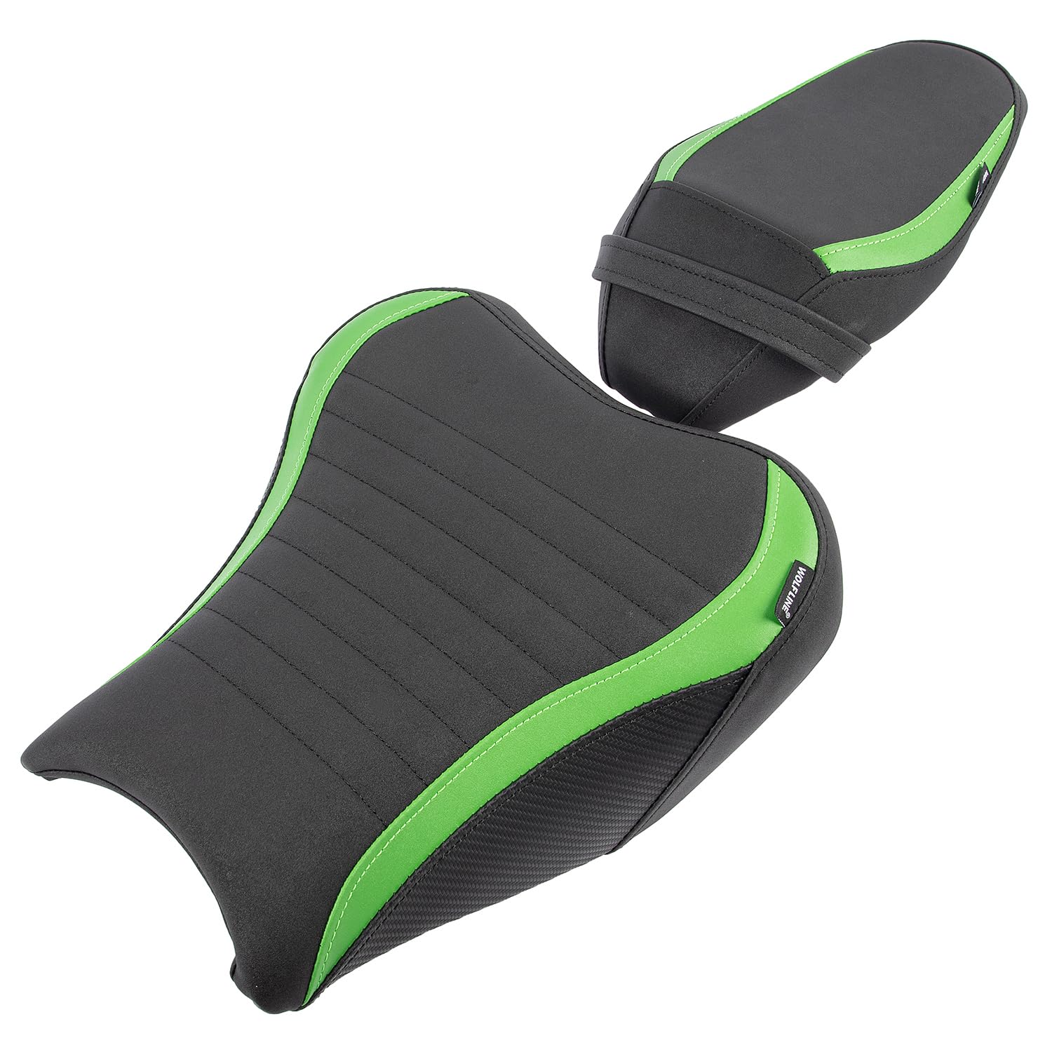 Ensemble de coussins de siège conducteur avant en cuir pour moto adapté pour Z900 Z 900 2017 2018 2019 2020 2021 2022 2023 2024 Coussin arrière doux pour soulager la pression, vert