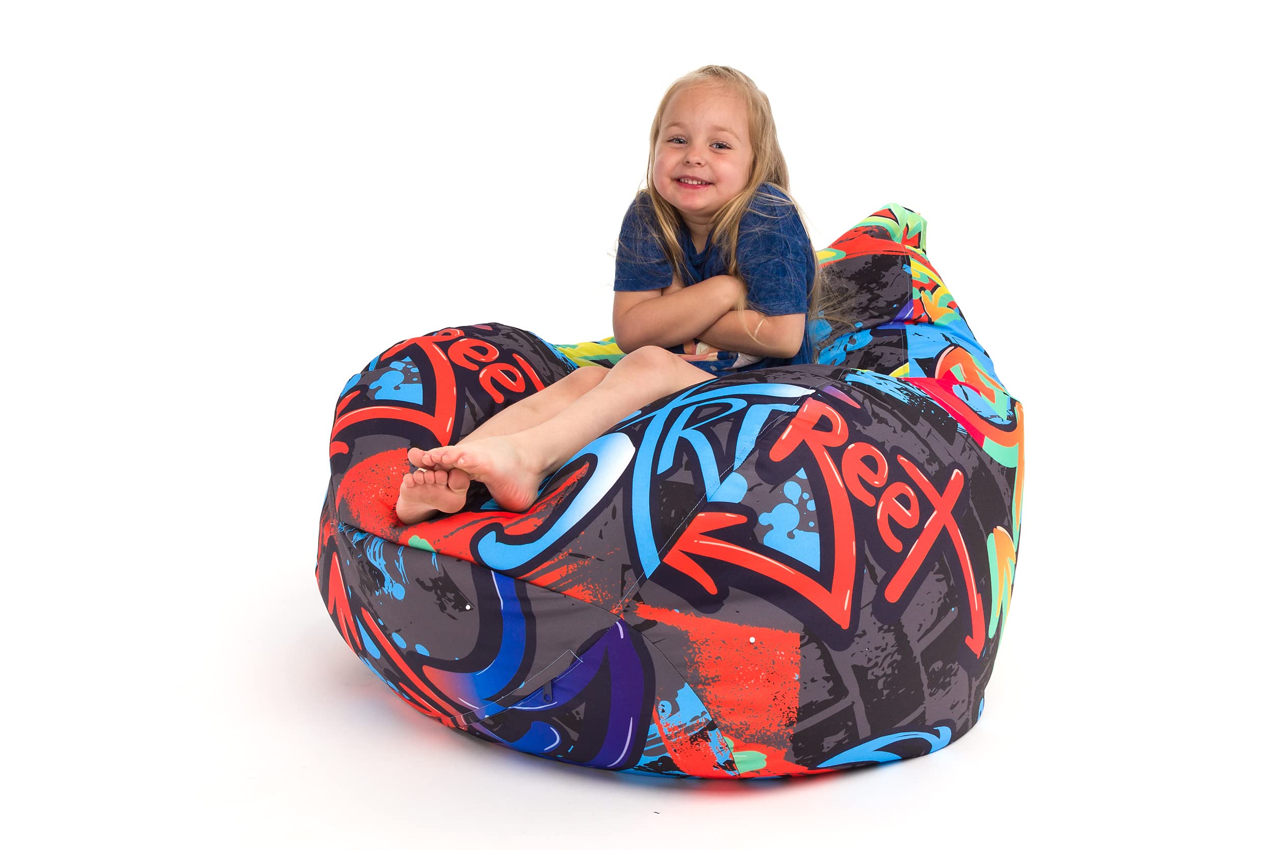 Ecopuf Oscar Modern - Pouf pera, sako, poltrona Cuscino morbido con imbottitura - Per bambini e adulti - Per la casa e l'esterno - Poliestere Resistente - 90x110cm - Dg56