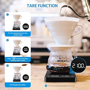 B-Qtech Small Coffee Scale With Timer, Rechargeable Espresso Scale, 3kg