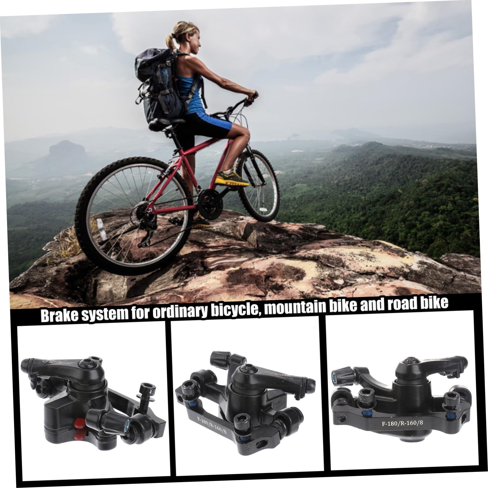 Sosoport Fahrrad Scheibenbremsen Satz Mountainbike Rennrad Metallscheibe Bremshebel Schaltzug Bremsrotor für Offroad und Straßen