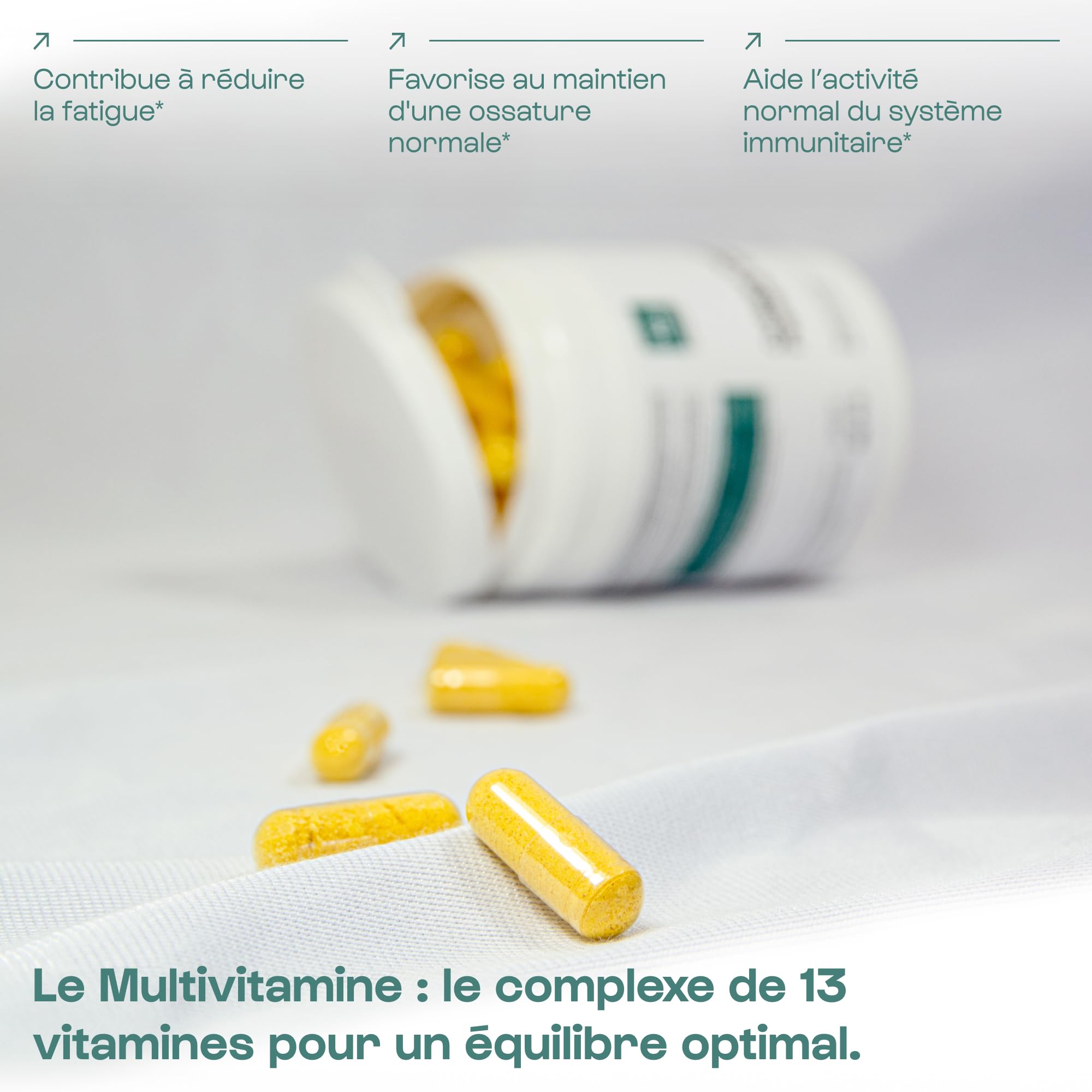 Nutrielement - Multivitamines 13 vitamines - 30 gélules - Riche en vitamine D, C, E, B3, B5, B6, B1 - Complément Alimentaire - Immunité - Fatigue - Beauté Peau et Cheveux | By Nutrimuscle