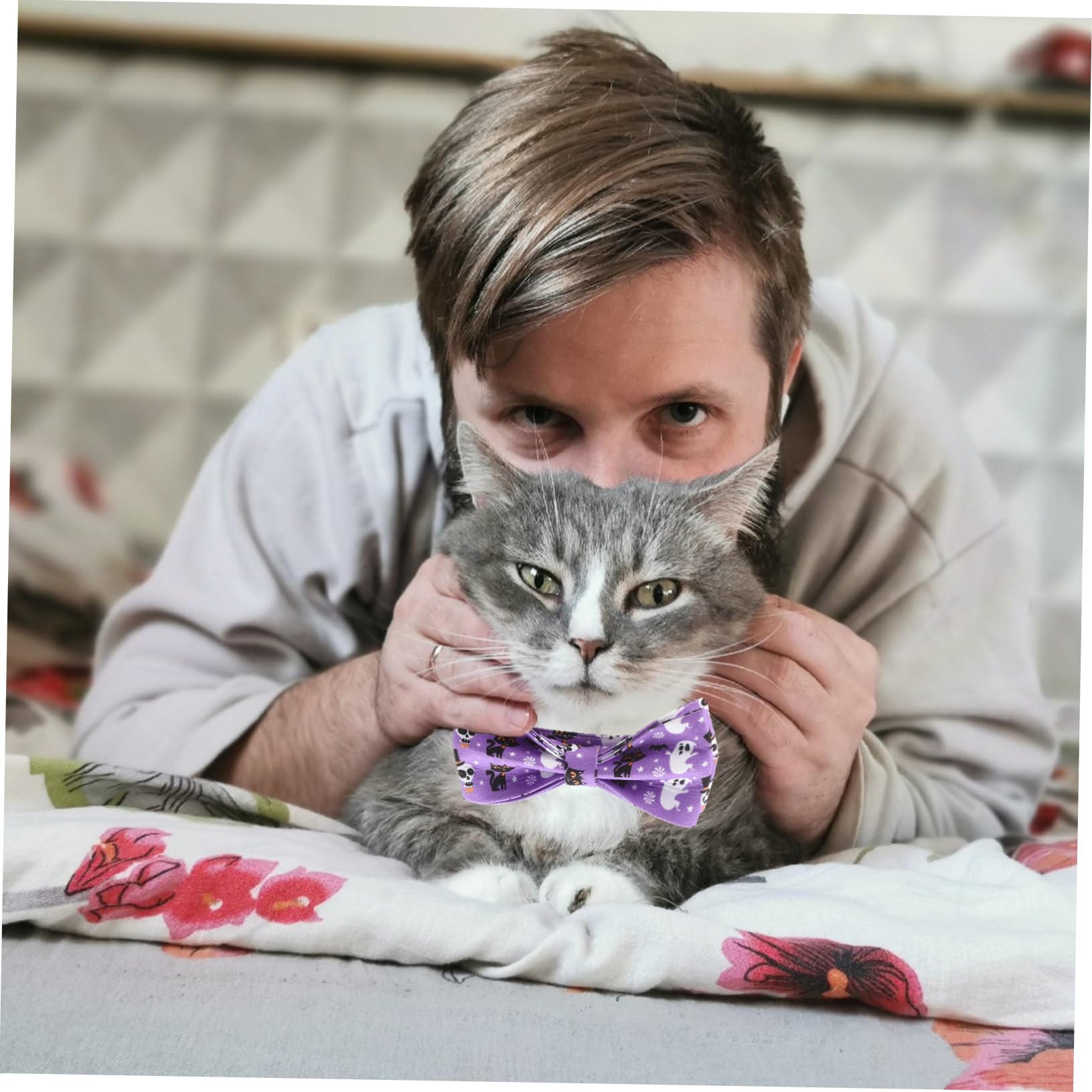 HANABASS 3stücke Dekorativer Halloween Katzenhalsband Mit Abnehmbarem Schleifen-Design Leicht Verstellbar Für Haustierpartys Und Festliche Anlässe