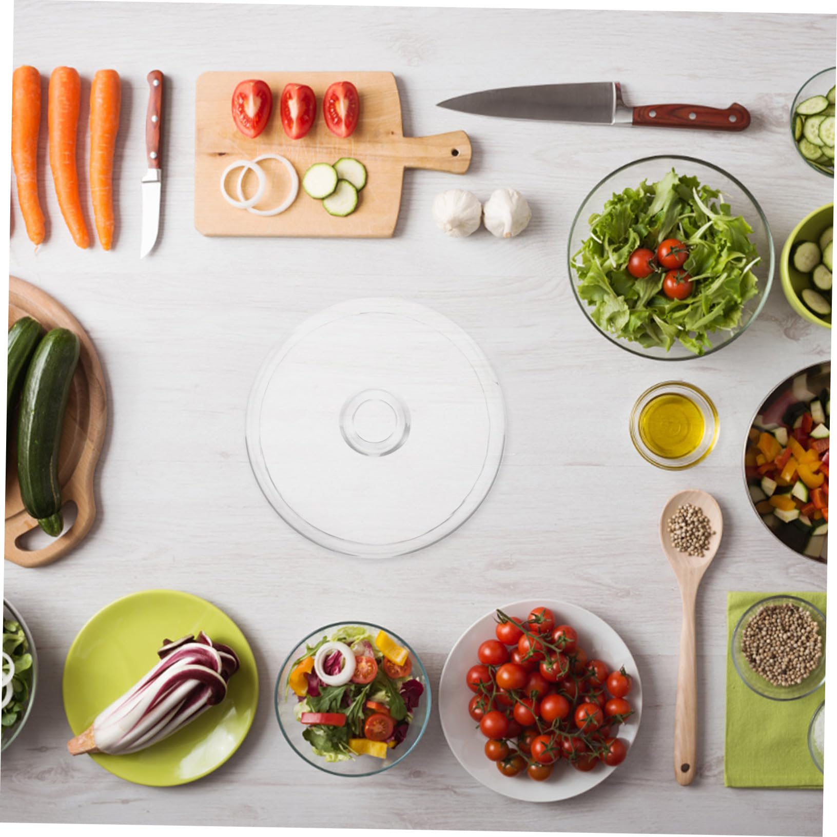 COLLBATH Tapa de Vidrio Transparente para Microondas de 24cm Excelente Sellado y Compatibilidad para Calentar Alimentos en Cocina