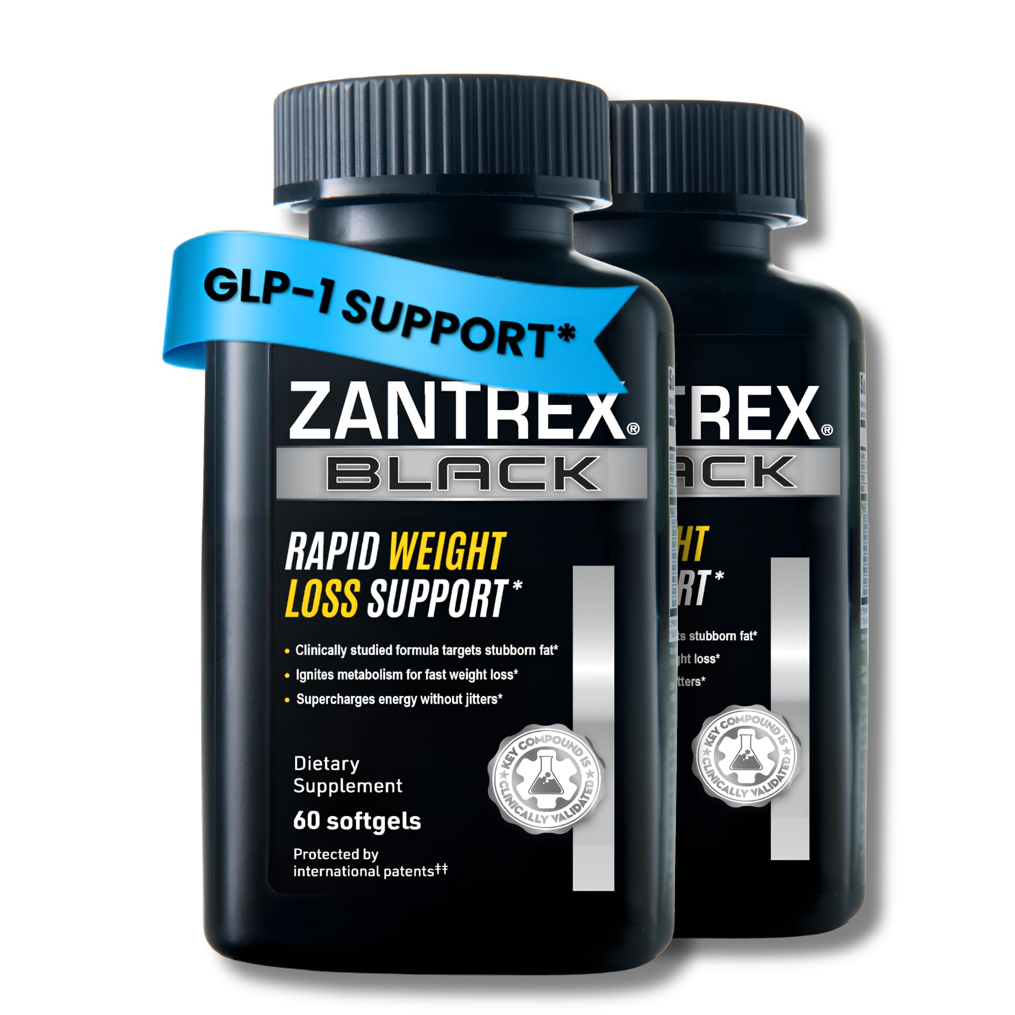 Zantrex Black Naturally Boost GLP-1 & Metabolism Support | Thermogenic Energy, Weight Management Formula | Softgels