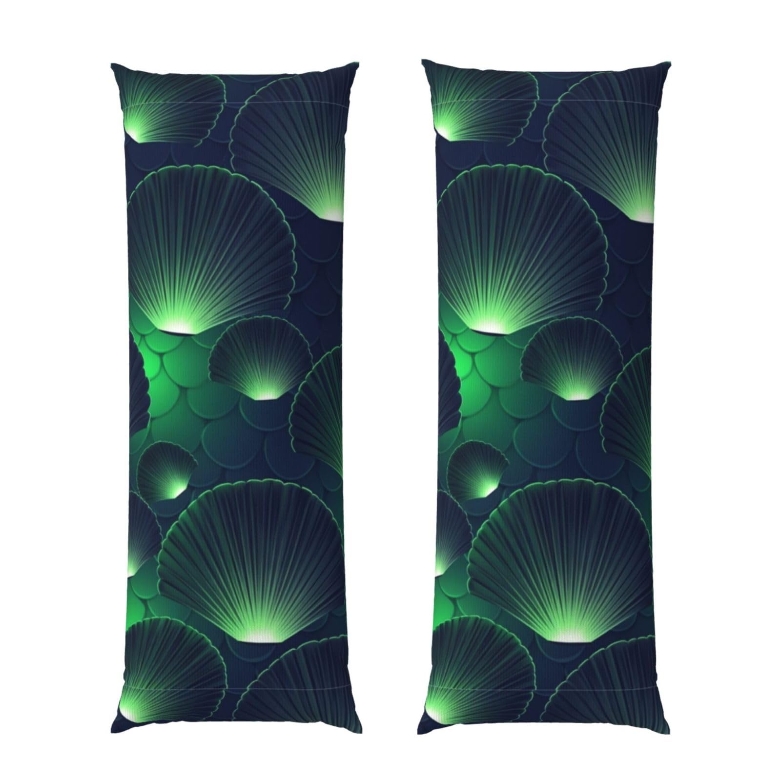 Body Pillowcase 20x60 Green Scales Mermaid Dragon, Plush Velvet Pillow Cover with Zipper, Cozyffy Rectangular Cushion Case for Couch Bed Home Hotel