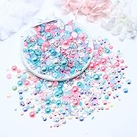 Vista 3 de 60g de perlas mixtas y diamantes de imitación para manualidades, diamantes de imitación de parte trasera plana y perlas para vasos, uñas, arte