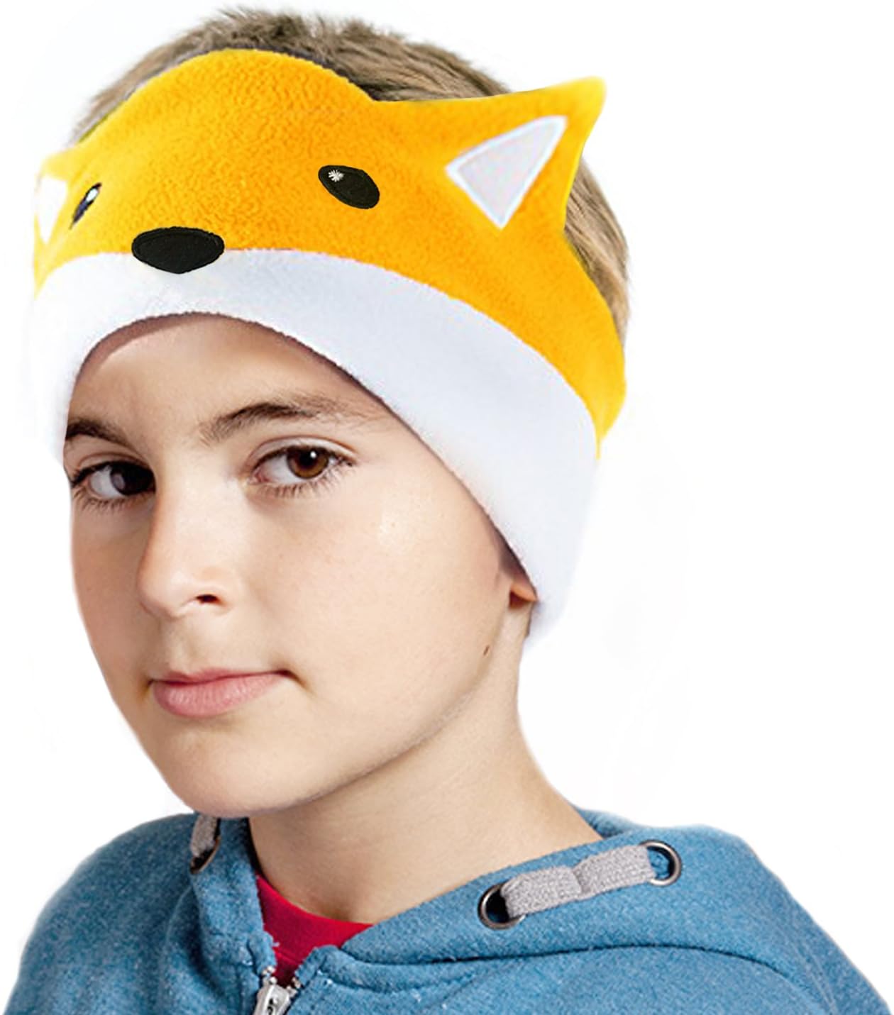 Wired Kids Headphones,Volume Limited with Thin and Tiny Speakers & Comfortable Soft Washable Headband,Removable Children's Earphones for Home and Travel - FOX