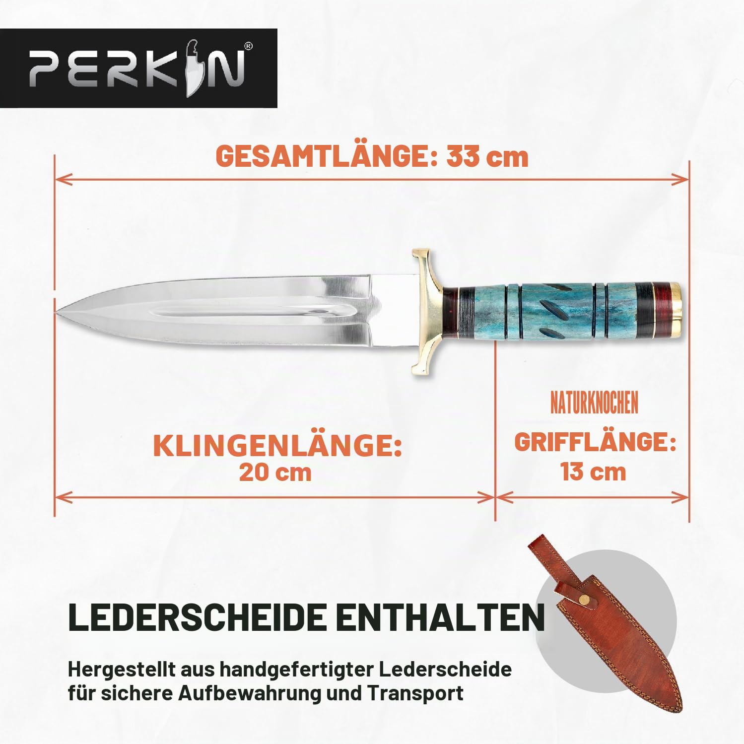 Perkin Jagdmesser mit Scheide