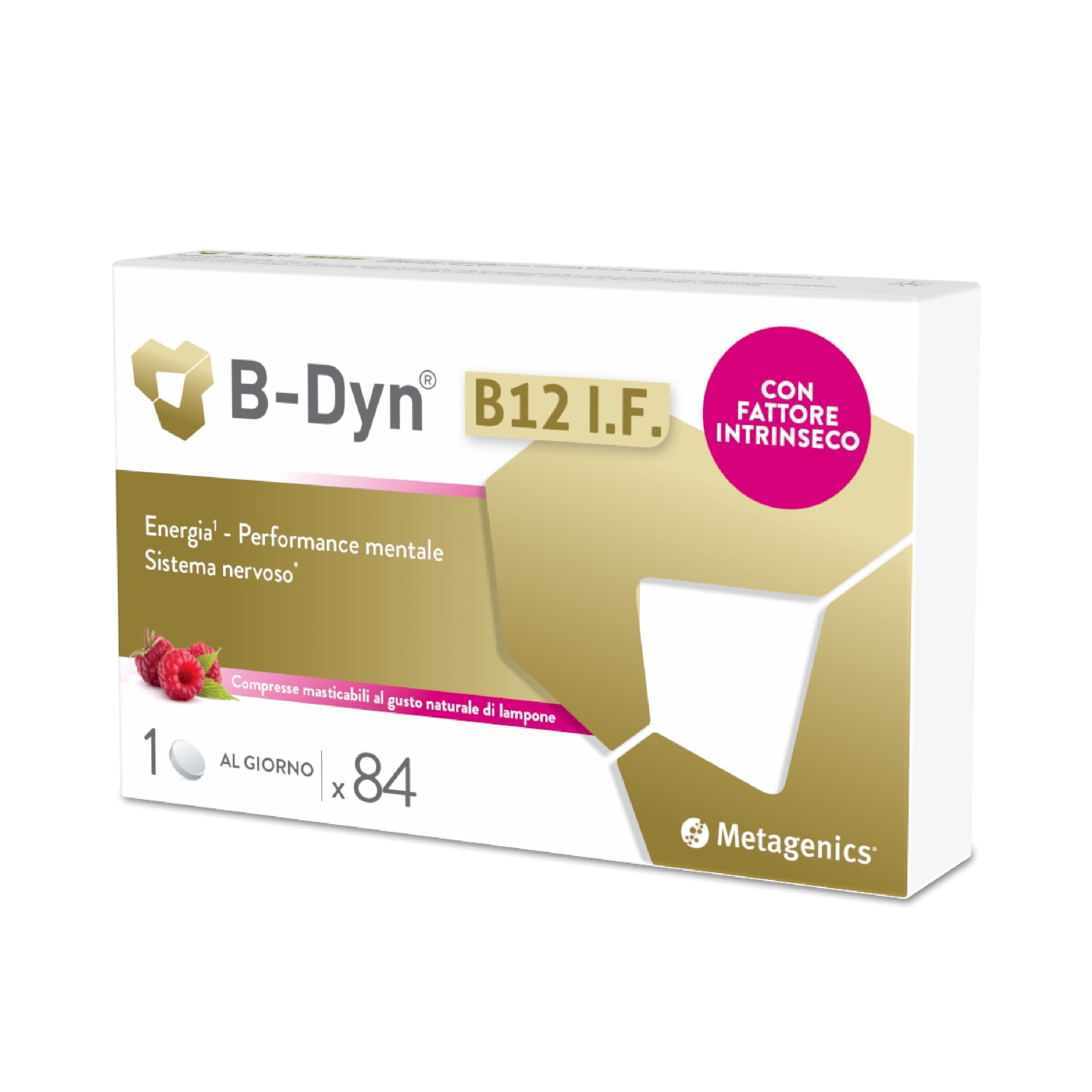 Metagenics B-Dyn B12 I.F. - Funzione Psicologica - Sistema Nervoso - Energia - 84 Compresse Masticabili