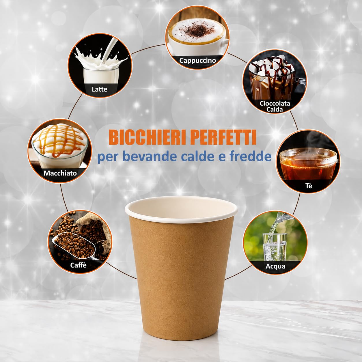 e_far Bicchieri da Caffè in Carta Bianca 90 ml (3 Oz) – 1000 Pezzi – Tazzine Monouso per Bevande Calde e Fredde – Ideali per Ufficio, Casa e Asporto