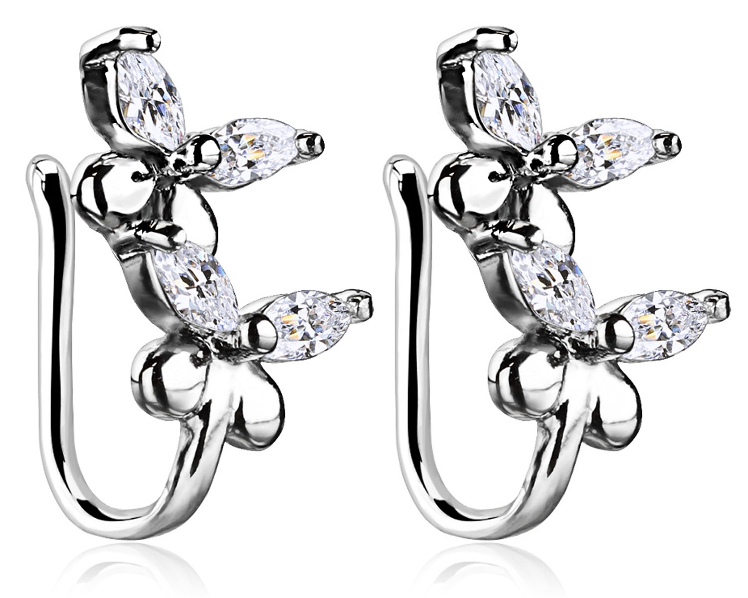 Via Mazzini Crystal Butterfly Clip-On No-Piercing Nose Pin/Ring Ear Clips For Women And Girls (NR04916) (B07CXL5ZKW) Amazon Price History, Amazon Price Tracker