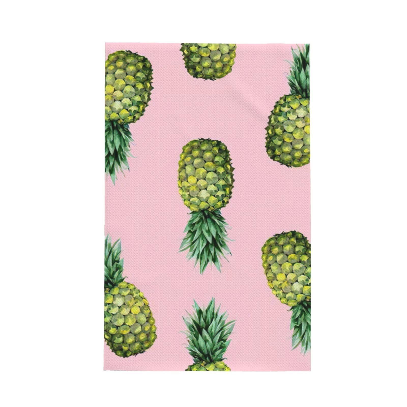 CKGODGF Pineapple Printed Print Absorbent Waffle Dishcloths,Kitchen Towels With Hanging Loops,Tea Towels.