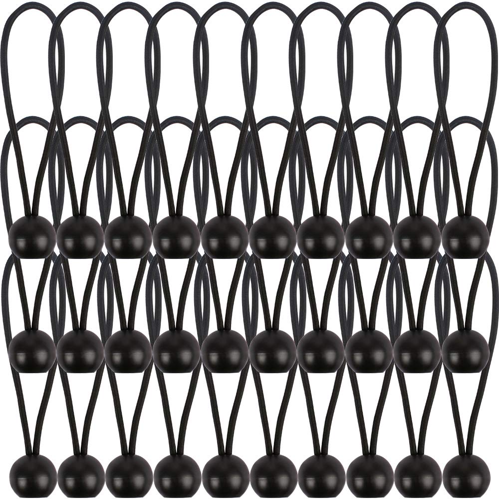 AOPRIE 30 Pcs Bungee Balls 6Inch Black Ball Bungees Heavy Duty Heavyweight 6 inch Tarp Bungee Cords, Weather Resistant Tie Down Strap 4mm Thickness - for Camping, Tents, Cargo, Holding Wire and Hoses (B08CSS9NMS) Amazon Price History, Amazon Price Tracker