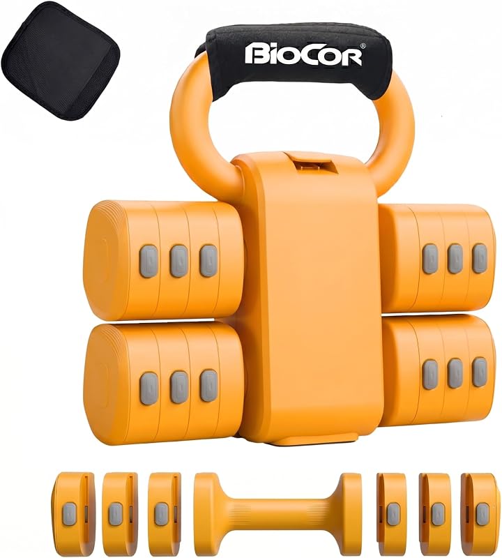 Juego de mancuernas ajustables, pesas libres 4 en 1 para mujeres con ajuste rápido, cada una 2.2/3 .3/4.4/5 Pesas de mano de .5 lb, compatibles con pesas rusas para ejercicios en el gimnasio en casa y fitness