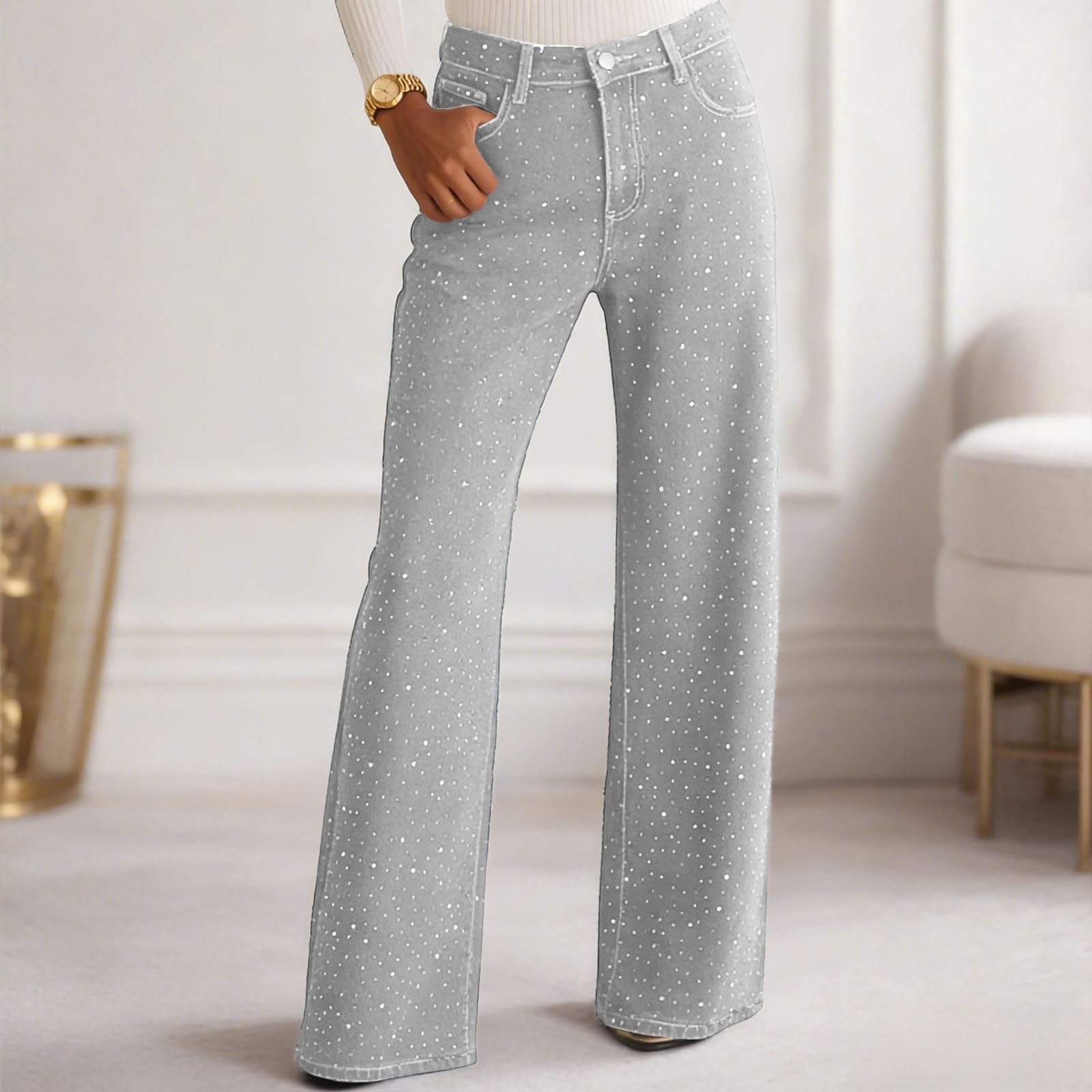 Baggy Mujer Vaqueros Mujer Pantalones Skinny Slim Elásticos Ajustados Vaqueros Elásticos Pantalones De Mezclilla De Pierna Ancha para Cintura Alta Pierna Recta