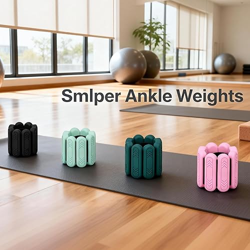 Miniatura 7 de Juego de 2 pesas para tobillo (1 libra/2 libras cada una) – Pesas ajustables de alta calidad para muñeca y tobillo para mujeres y hombres, pulseras