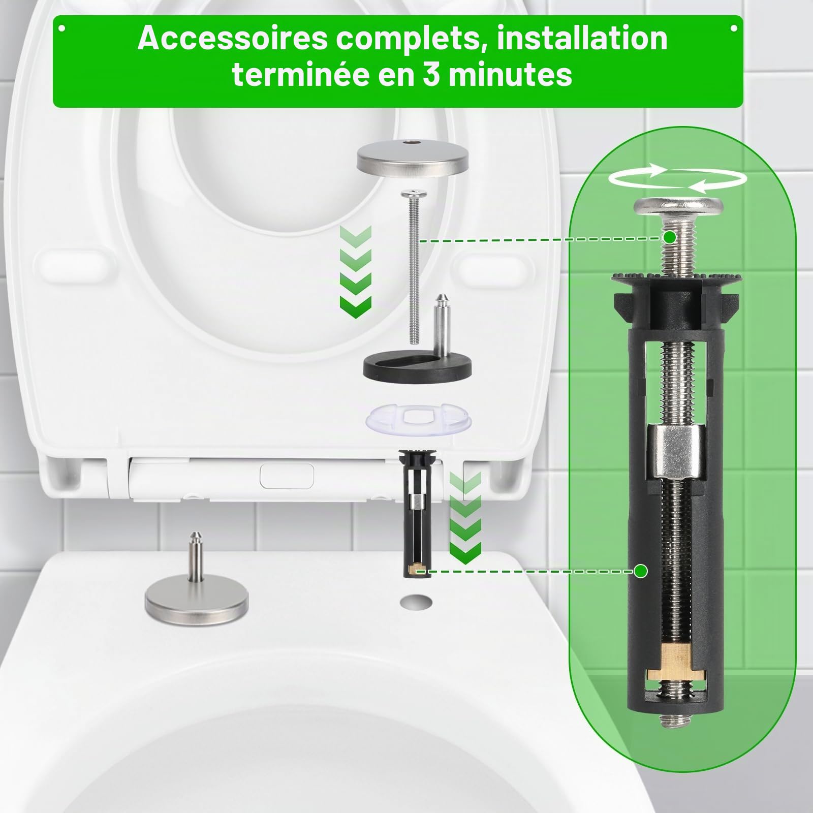 Abattant WC Familial Forme O, Urée Formaldéhyde Cuvette Toilette avec Siège Enfant Magnétique, Lunette WC avec Fermeture Douce et Libération Rapide, Siège de Toilette pour Enfant et Adulte