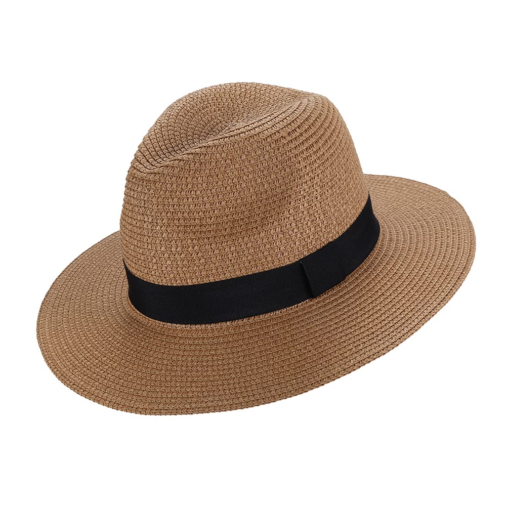 Moxamo Sombrero de Paja Verano,Plegable Verano Sombrero Verano Sombrero ala Ancha de Playa de Fedora para Hombres Mujeres Visera Sombrero para Ocio al Deporte Aire Libre