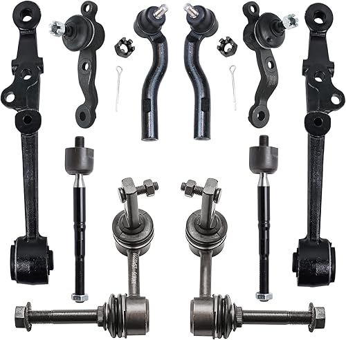 Miniatura 412 de Detroit Axle - Kit de suspensión frontal de 10 piezas para Chevy Trailblazer EXT GMC Envoy XL XUV Buick Rainier Isuzu Ascender Olds Bravada, brazos