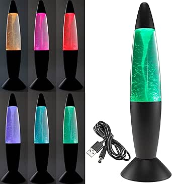 ChiliTec Tornado Lampe LED Dekoleuchte - Tischleuchte 37 cm mit RGB Beleuchtung und Farbwechsel - mit Netzteil USB 5V= oder batteriebetrieben - schwarz
