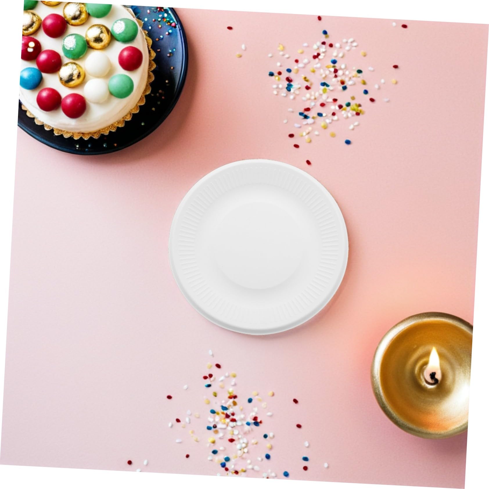 VALICLUD 200 Pezzi Piatti Piatti Rotondi Resistenti per Dolci Antipasti e Snack per Feste Matrimoni Compleanni e Picnic